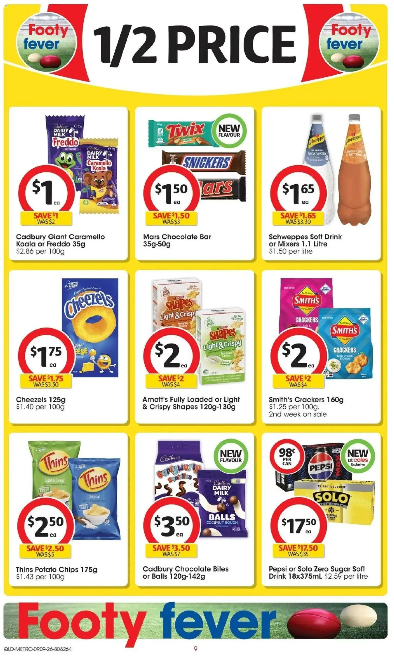 ﻿Coles catalogue valid from 09/09/2026 > Online Australia | Page: 9 | Products: Chocolate, Water, Vinegar, Lime