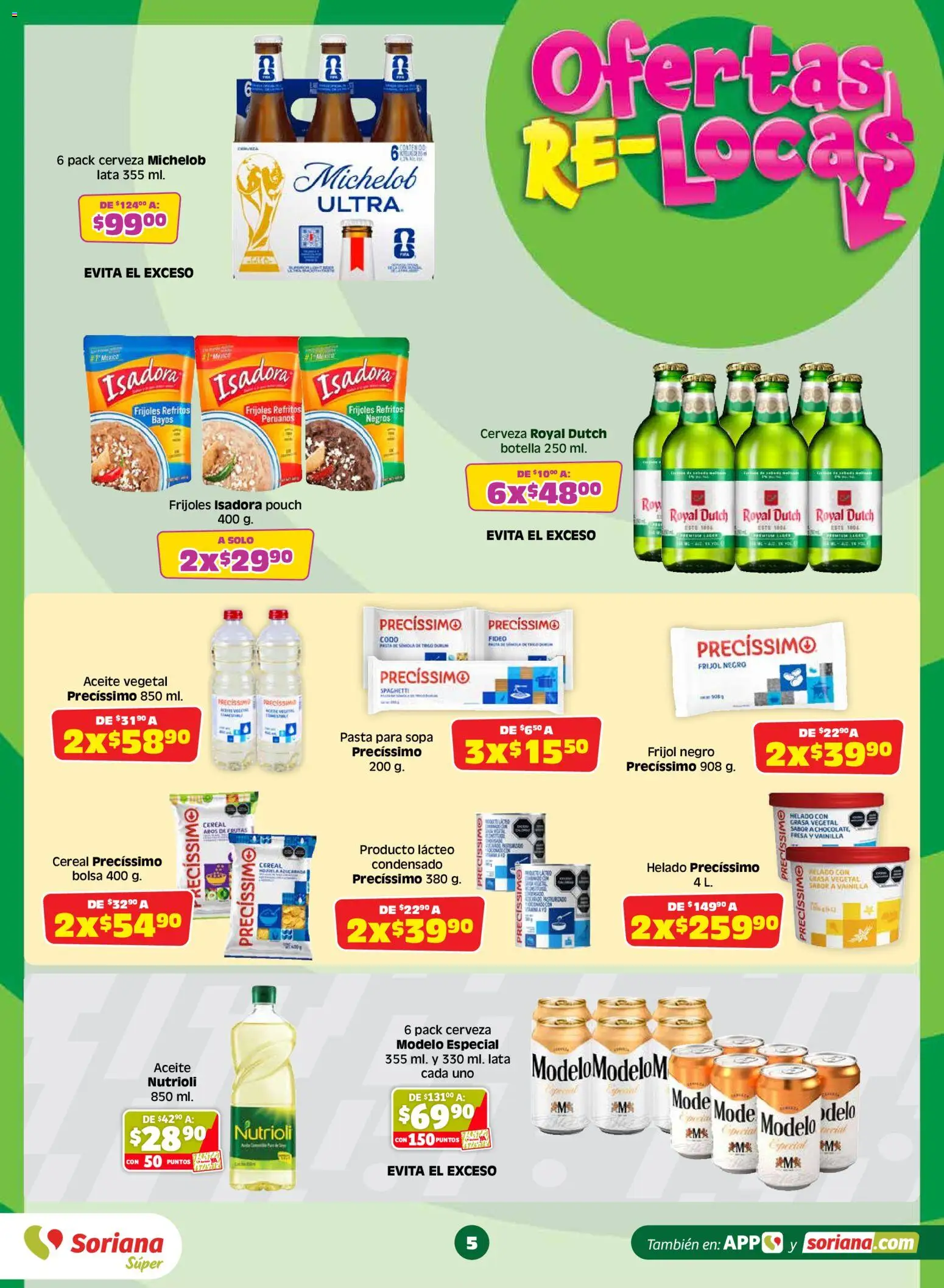 Nuevas ofertas de Soriana válidas en toda la República Mexicana desde el 17/07/2026. ¡Encuentra las mejores ofertas en Soriana Julio Regalado Súper Nacional! | Página: 5 | Productos: Fresa, Sopa, Bolsa, Helado