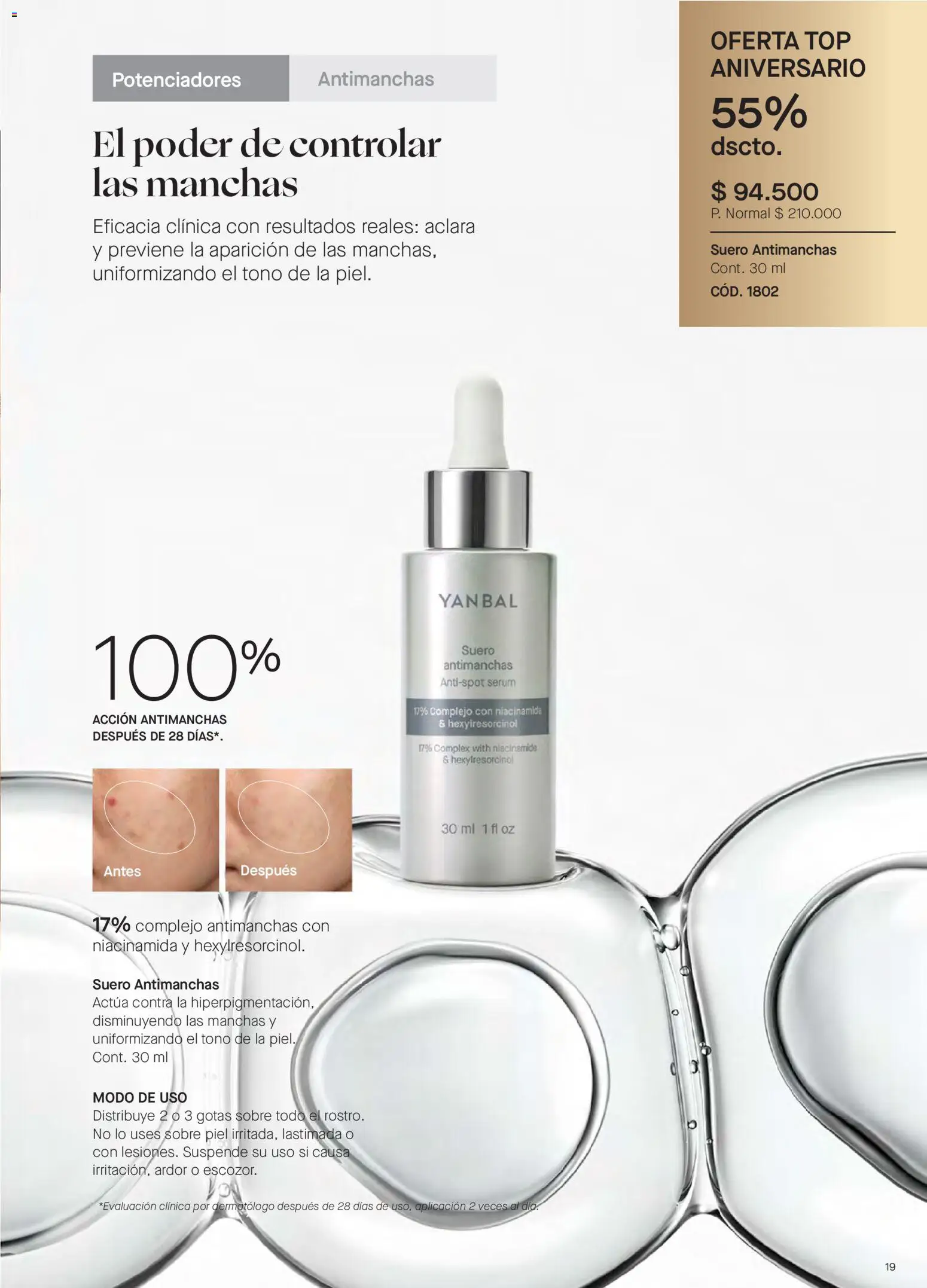 Yanbal revista - valida desde el 20/06/2026 | Página: 19 | Productos: Serum, Sobre, Top