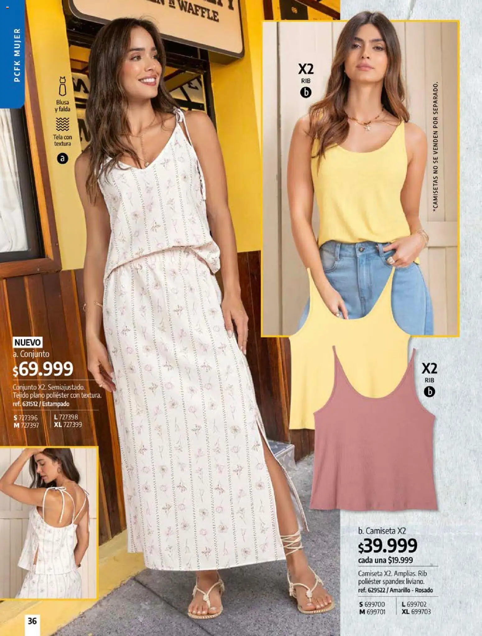 Pacifika revista - valida desde el 18/09/2026 | Página: 36 | Productos: Falda, Waffle, Conjunto, Blusa