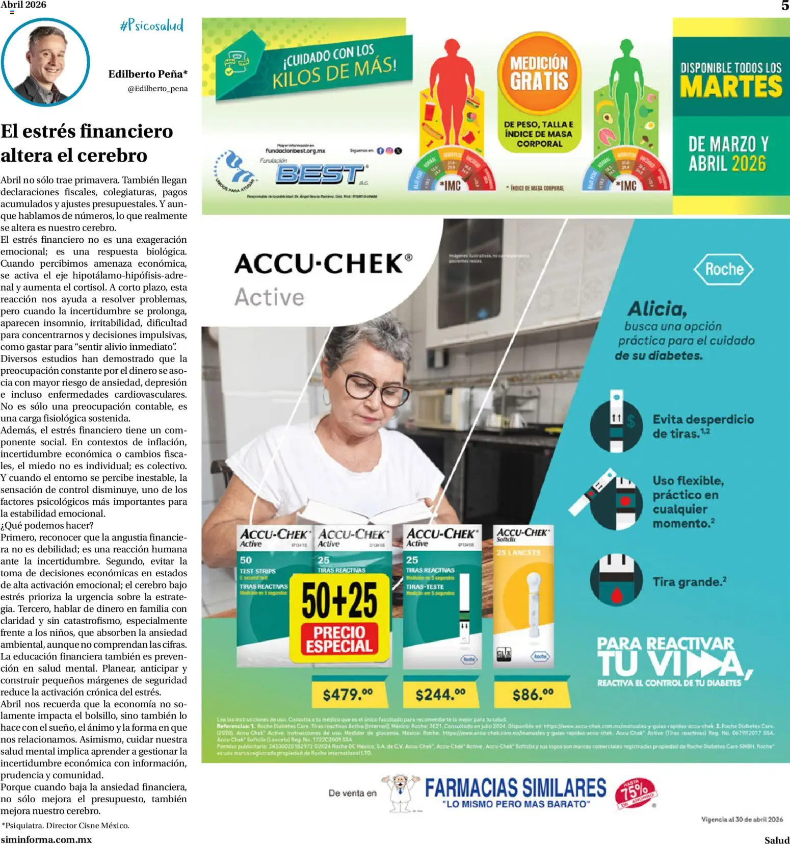 Nuevas ofertas de Farmacias Similares válidas en toda la República Mexicana desde el 01.04.2026. ¡Encuentra las mejores ofertas en Farmacias Similares catálogo! | Página: 5 | Productos: Sobre