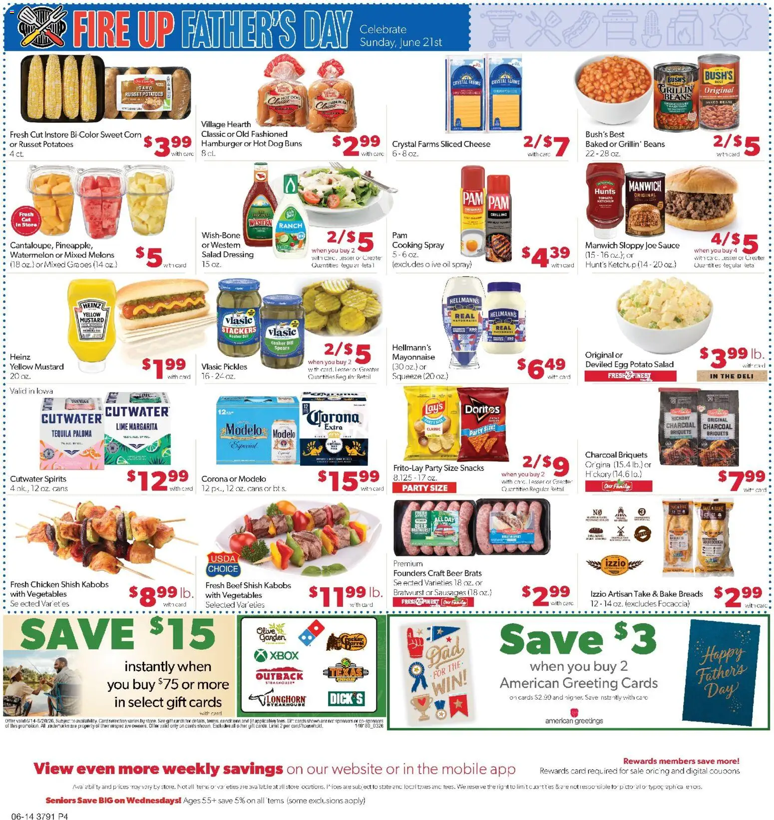 Family Fare Weekly Ad - IA - valid from 14.06.2026 | Page: 4 | Products: Cheese, Ketchup, Vegetables, Lime