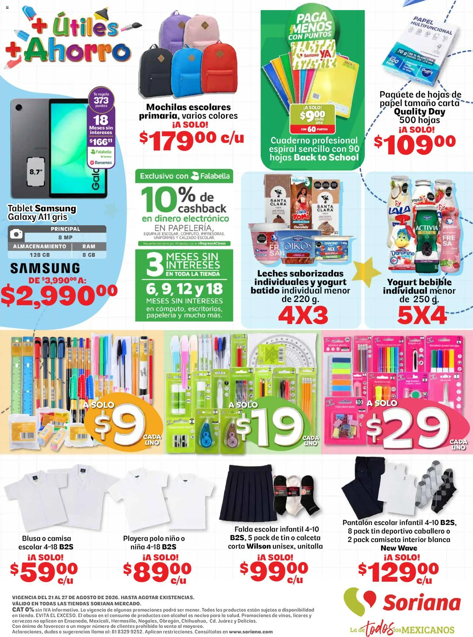 Nuevas ofertas de Soriana válidas en toda la República Mexicana desde el 21/08/2026. ¡Encuentra las mejores ofertas en Soriana Ahorro constante y sonante Mercado Nacional! | Página: 8 | Productos: Blusa, Chocolate, Cuaderno, Camiseta