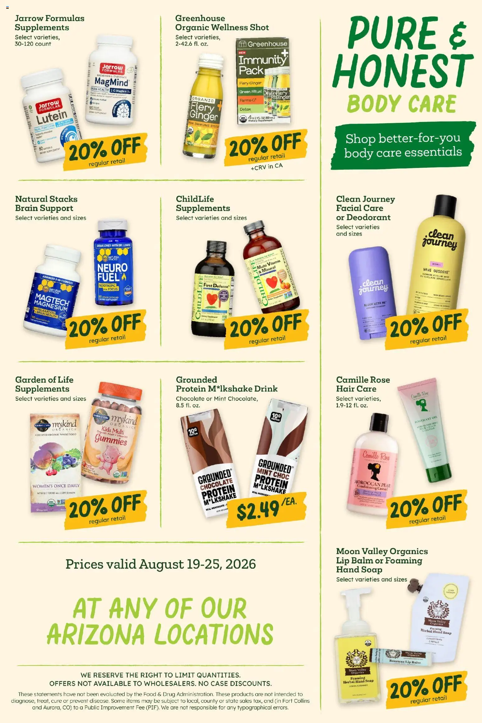 Sprouts Weekly Ad - valid from 08/19/2026 | Page: 10 | Products: Multivitamin, Chocolate, Deodorant, Pear