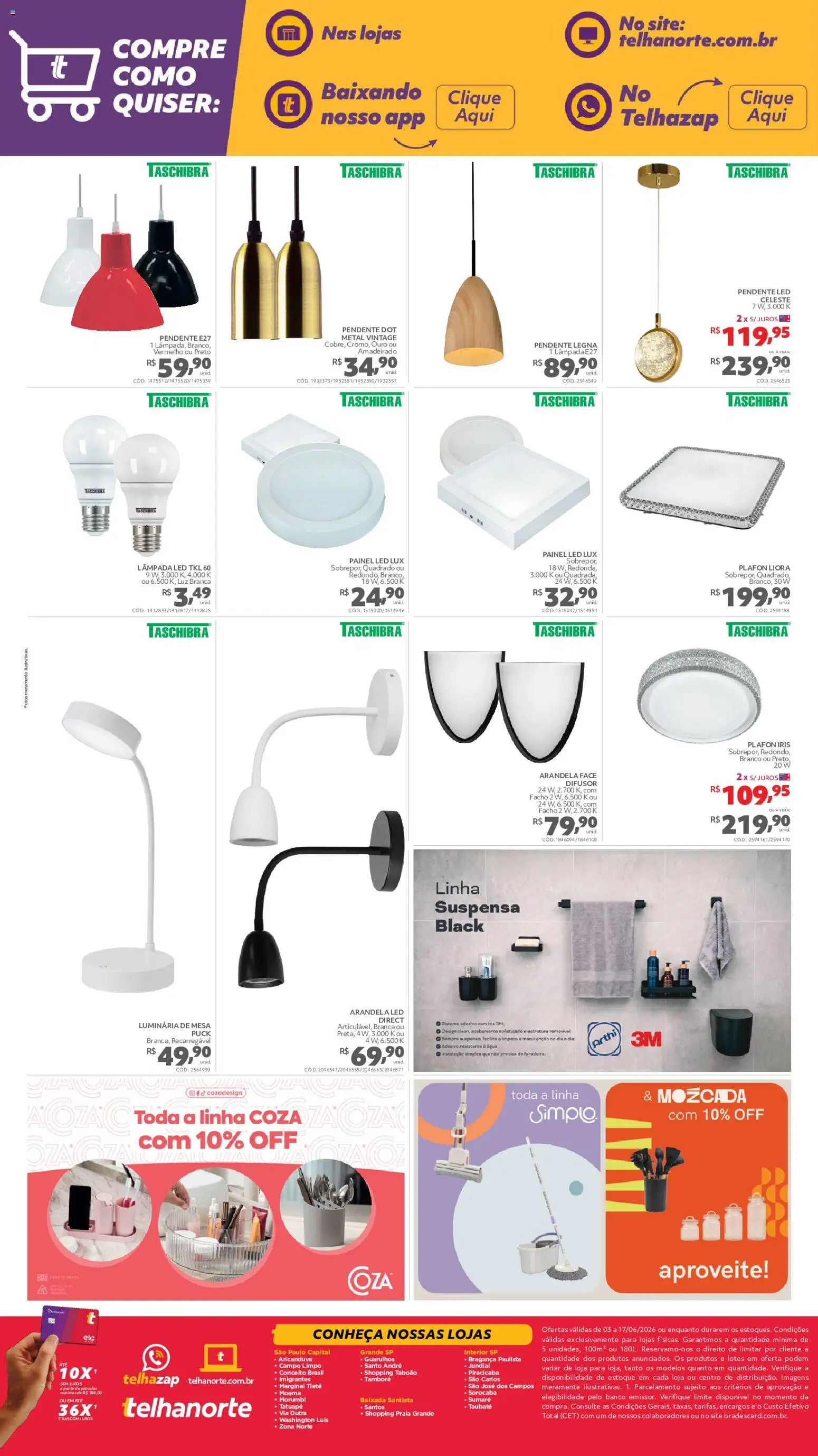 Telhanorte Folheto - válido de 03.06.2026 | Página: 16 | Produtos: Difusor, Banco, Mesa, Fita