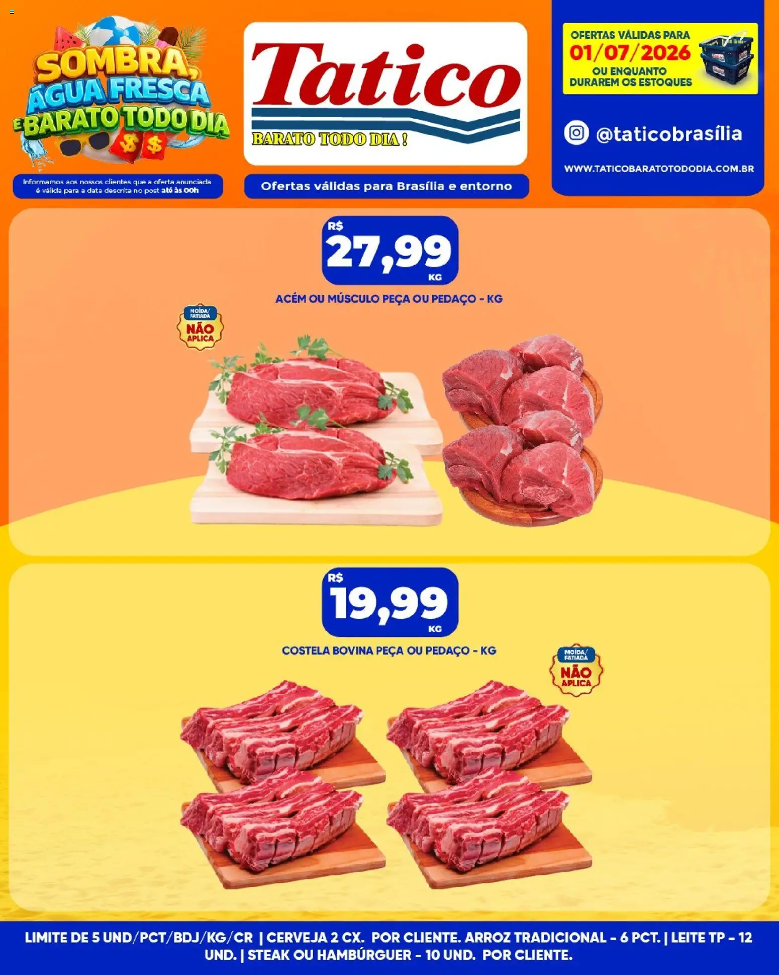 Tatico Folheto - válido de 02/07/2026 | Página: 41 | Produtos: Acém, Cerveja, Arroz, Hambúrguer