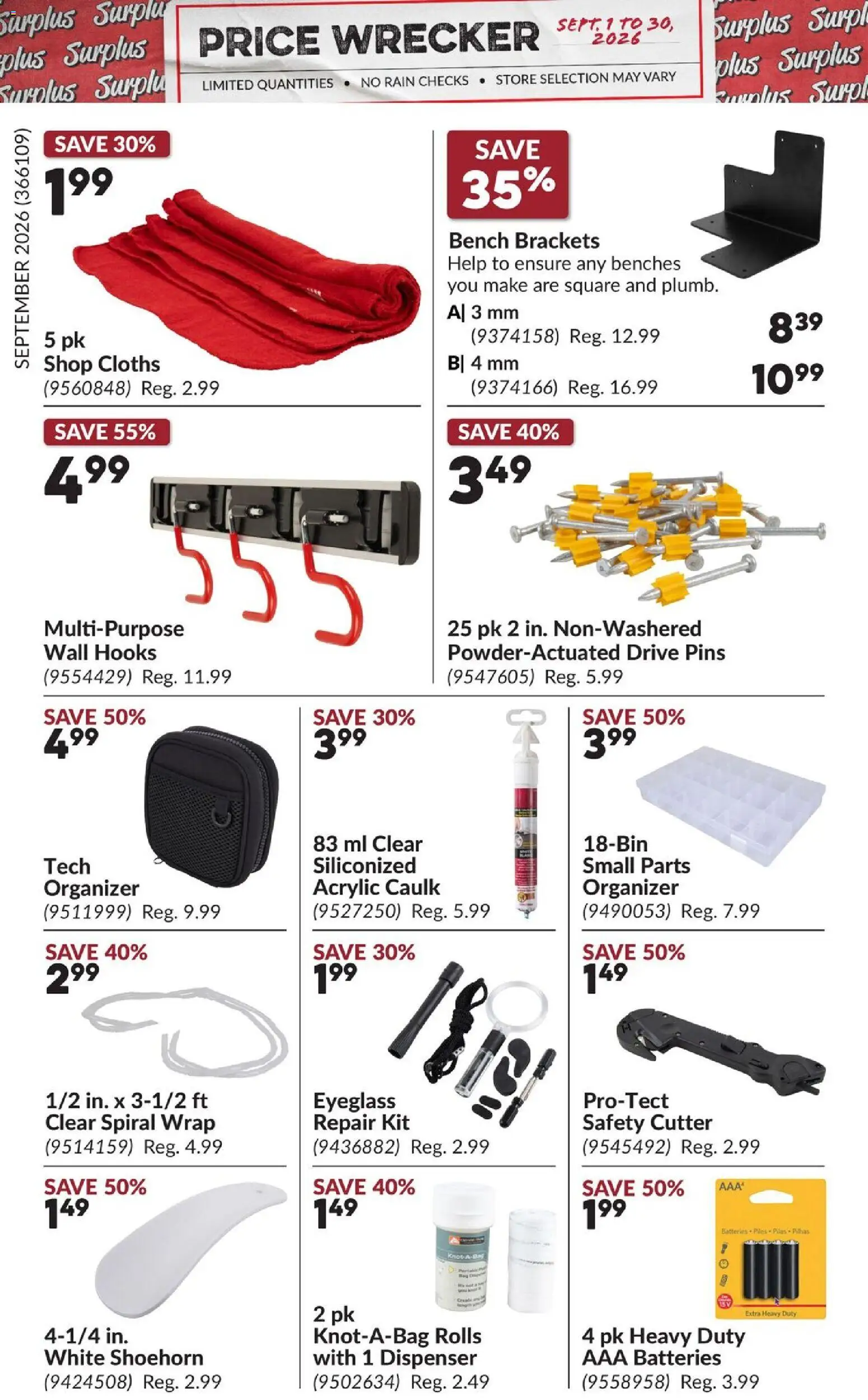 Princess Auto flyer valid from Sep 1, 2026 | Page: 22 | Products: Cutter, Batteries