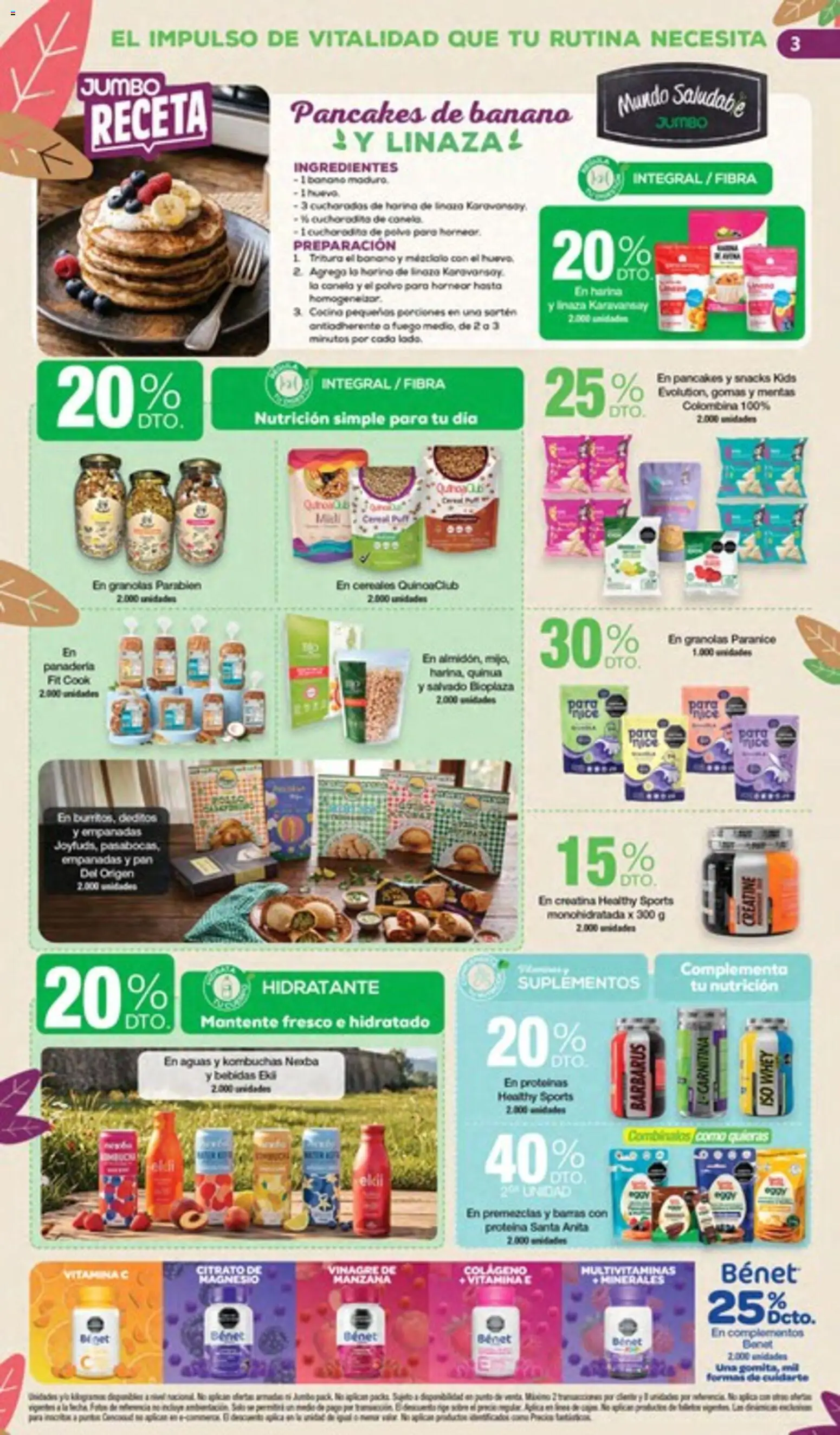 Jumbo revista - valida desde el 27/08/2026 | Página: 3 | Productos: Ingredientes, Banano, Quinua, Proteína