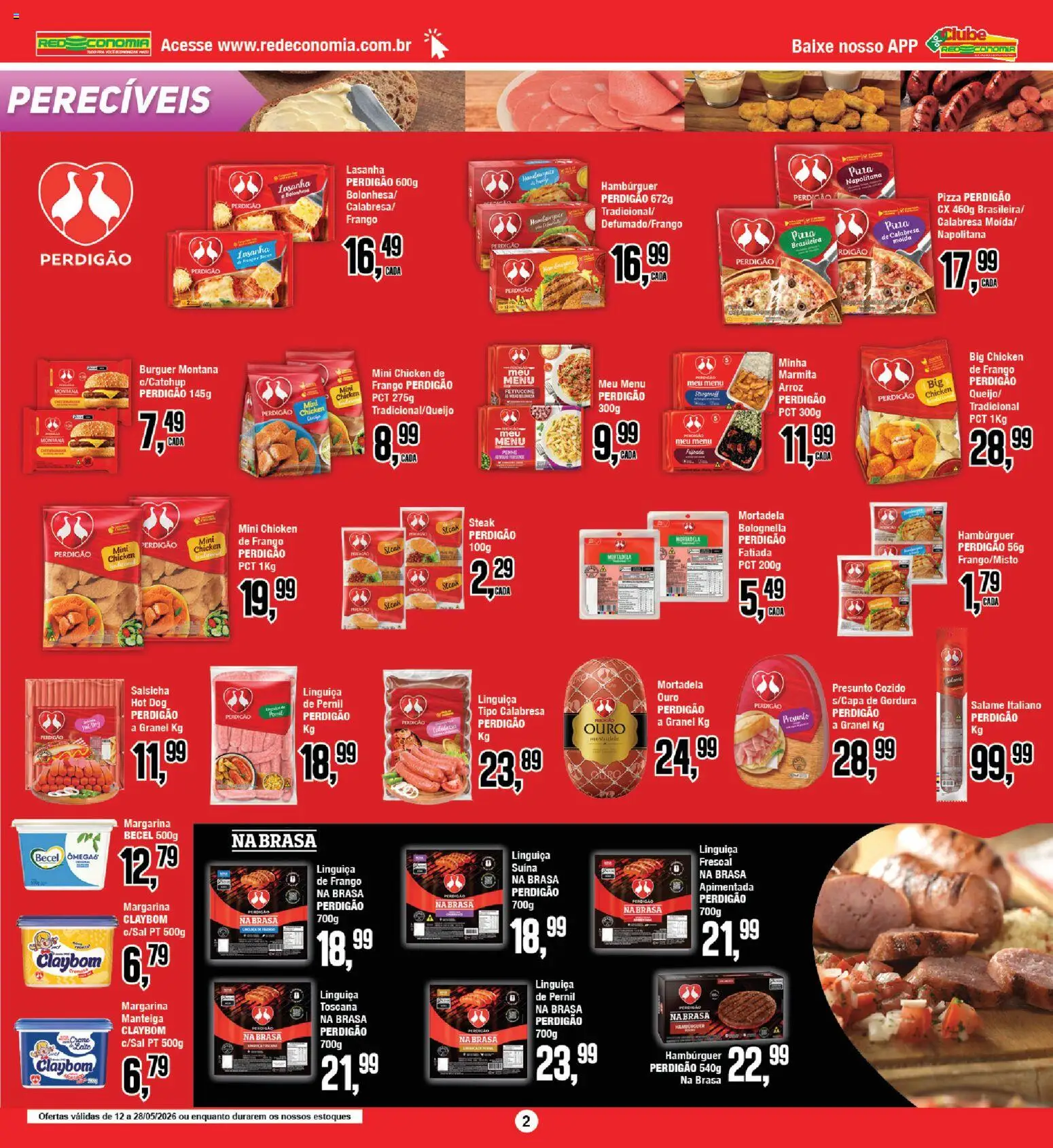 RedEconomia Folheto - válido de 12.05.2026 | Página: 2 | Produtos: Pernil, Mortadela, Frango, Margarina