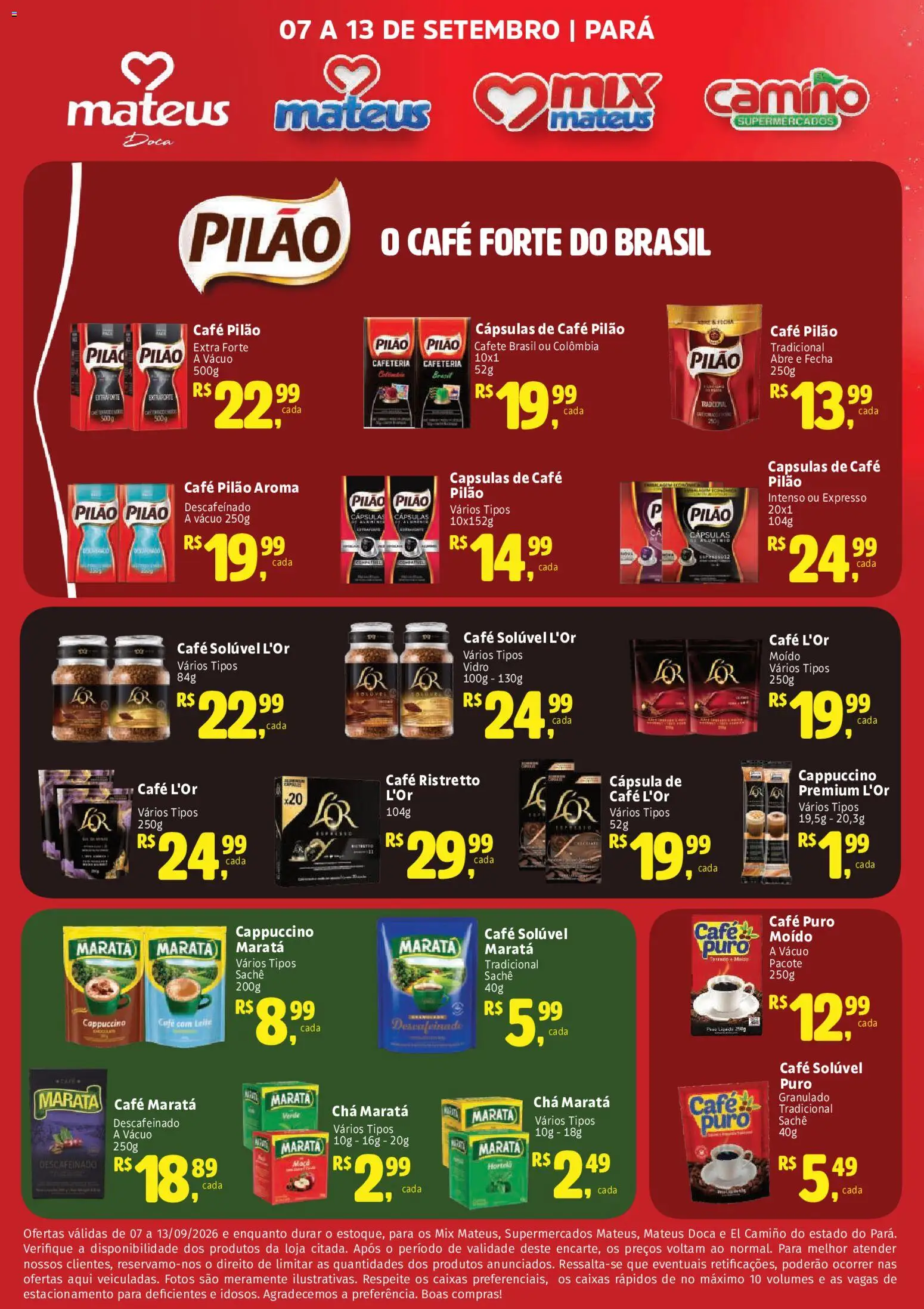 Mateus Folheto - válido de 07/09/2026 | Página: 1 | Produtos: Hortelã, Chá, Café pilão, Granulado