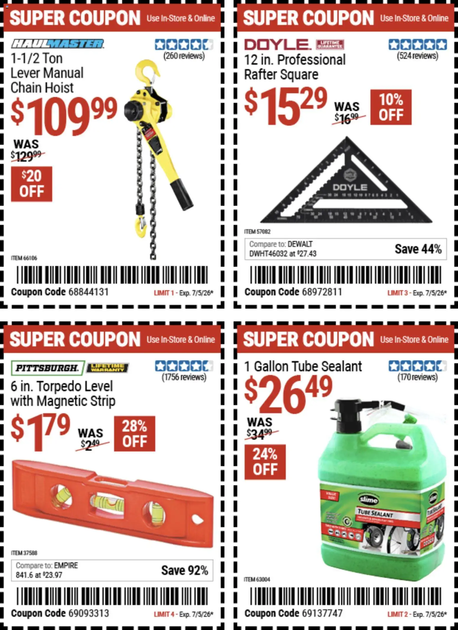 Harbor Freight Weekly Ad - valid from 06/22/2026 | Page: 23 | Products: Sealant