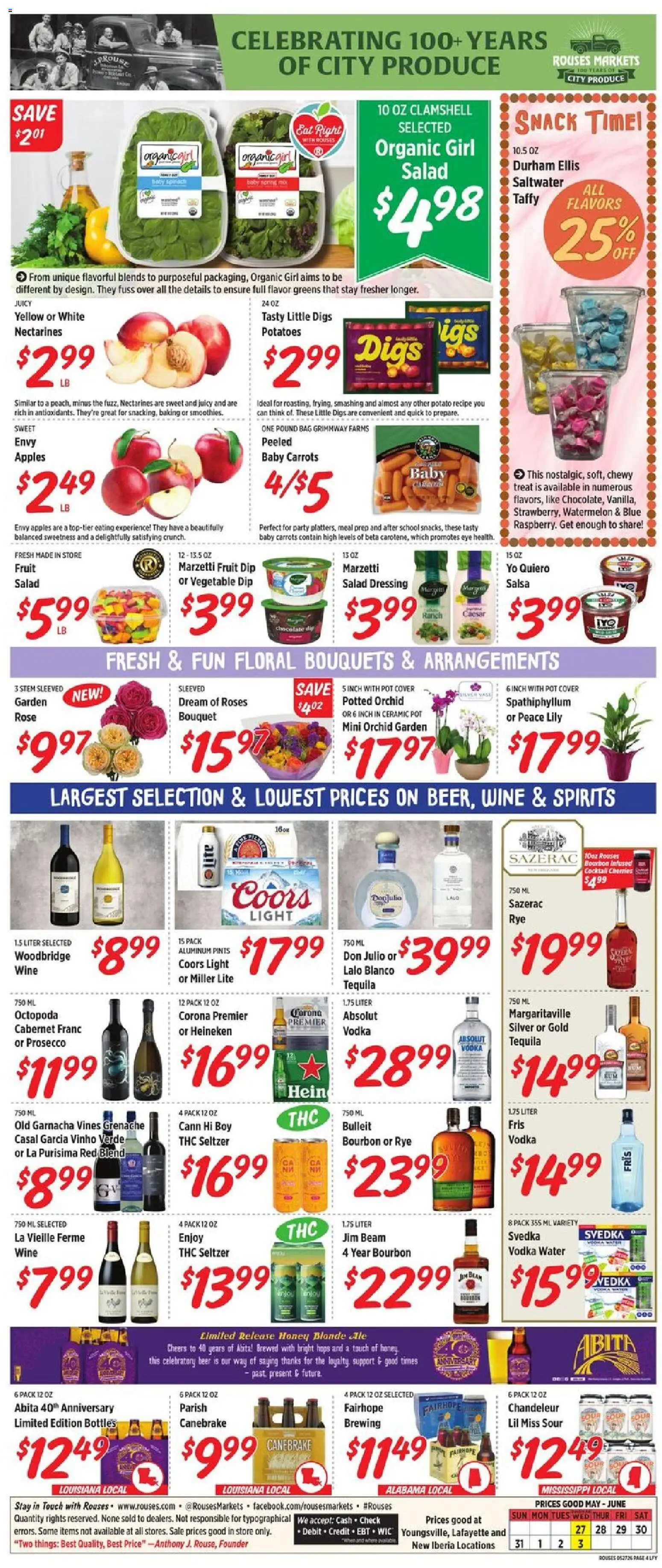 Rouses Weekly Ad - LA - valid from 27.05.2026 | Page: 8 | Products: Bourbon, Potatoes, Water, Greens