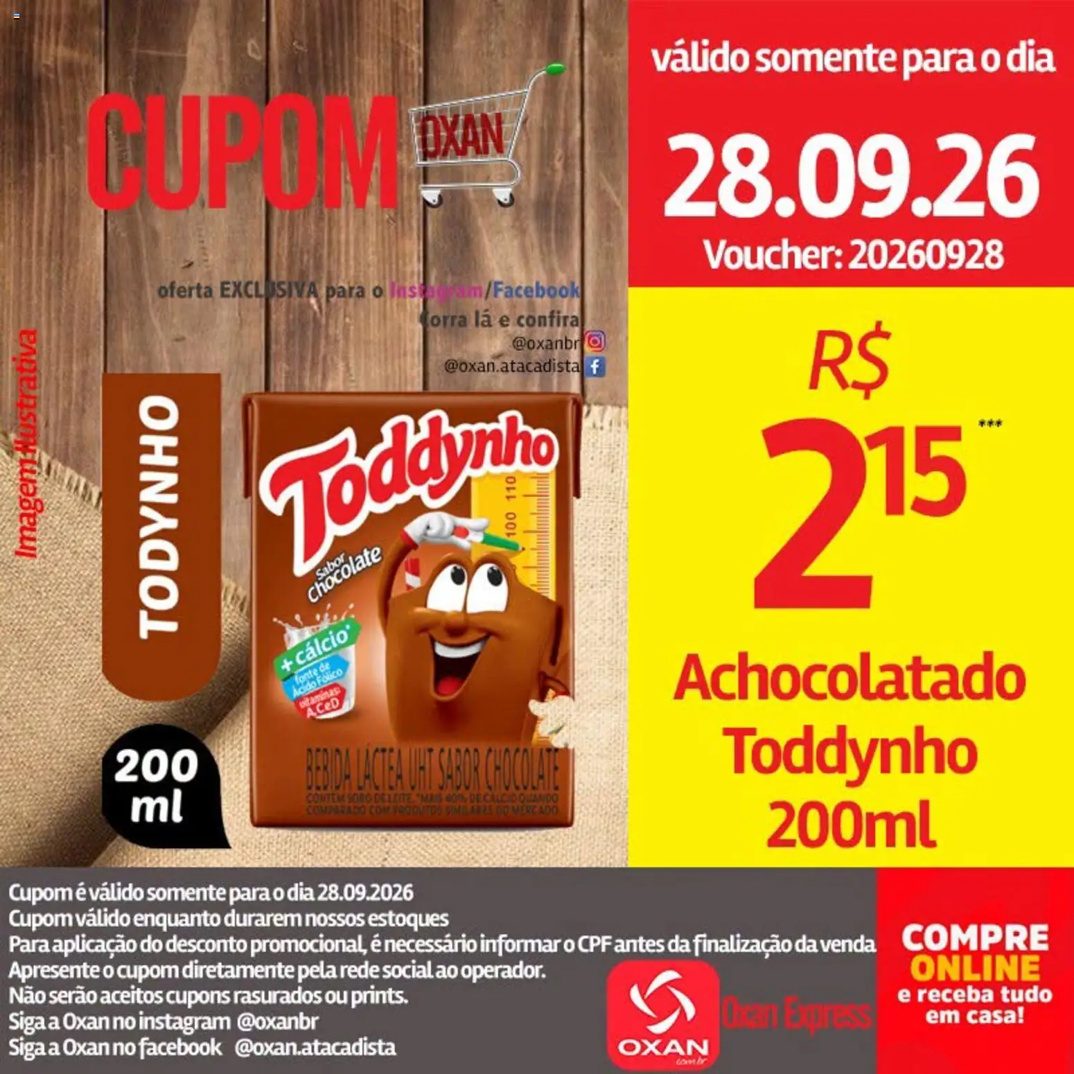 Oxan Atacadista Folheto - válido de 28/09/2026 | Página: 21 | Produtos: Achocolatado, Chocolate, Cálcio, Bebida