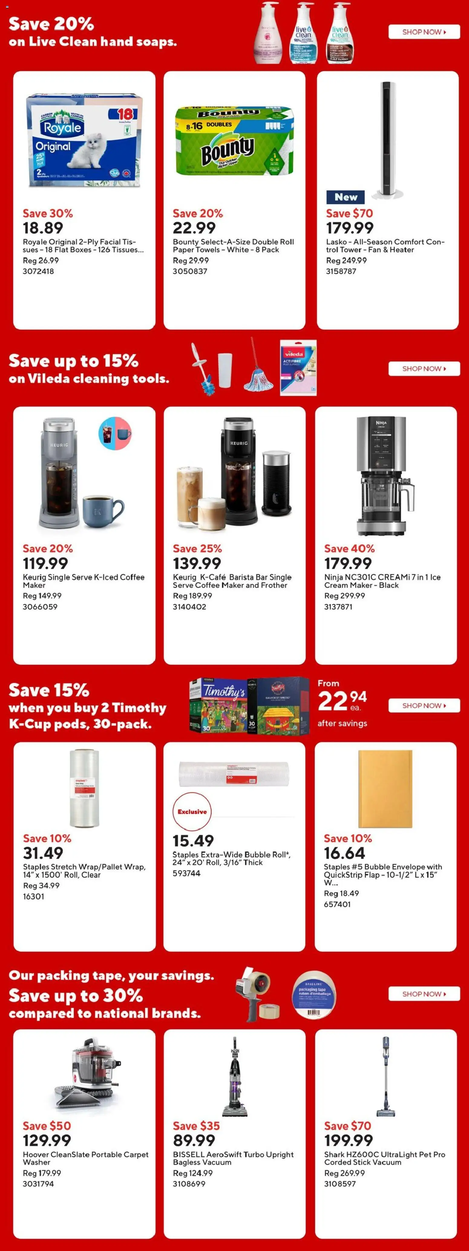 Staples flyer valid from 29.05.2026 | Page: 13 | Products: Cream, Coffee maker, Carpet, Coffee