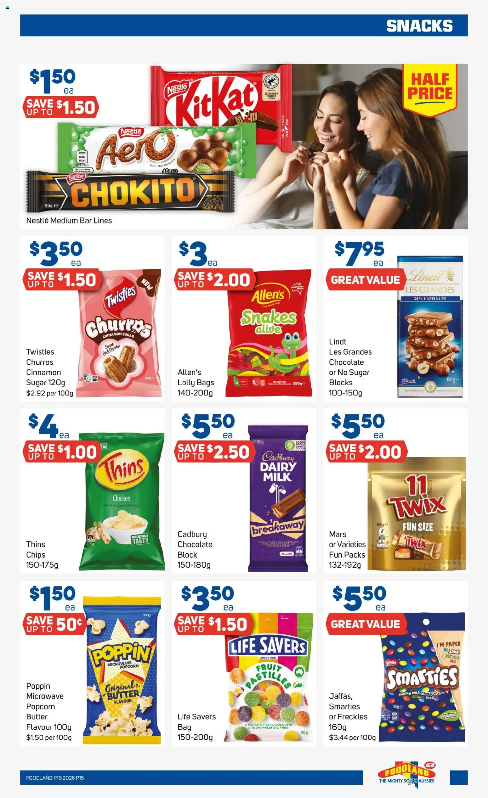 Foodland catalogue - valid from 15.04.2026 | Page: 15 | Products: Dairy, Butter, Chicken, Popcorn