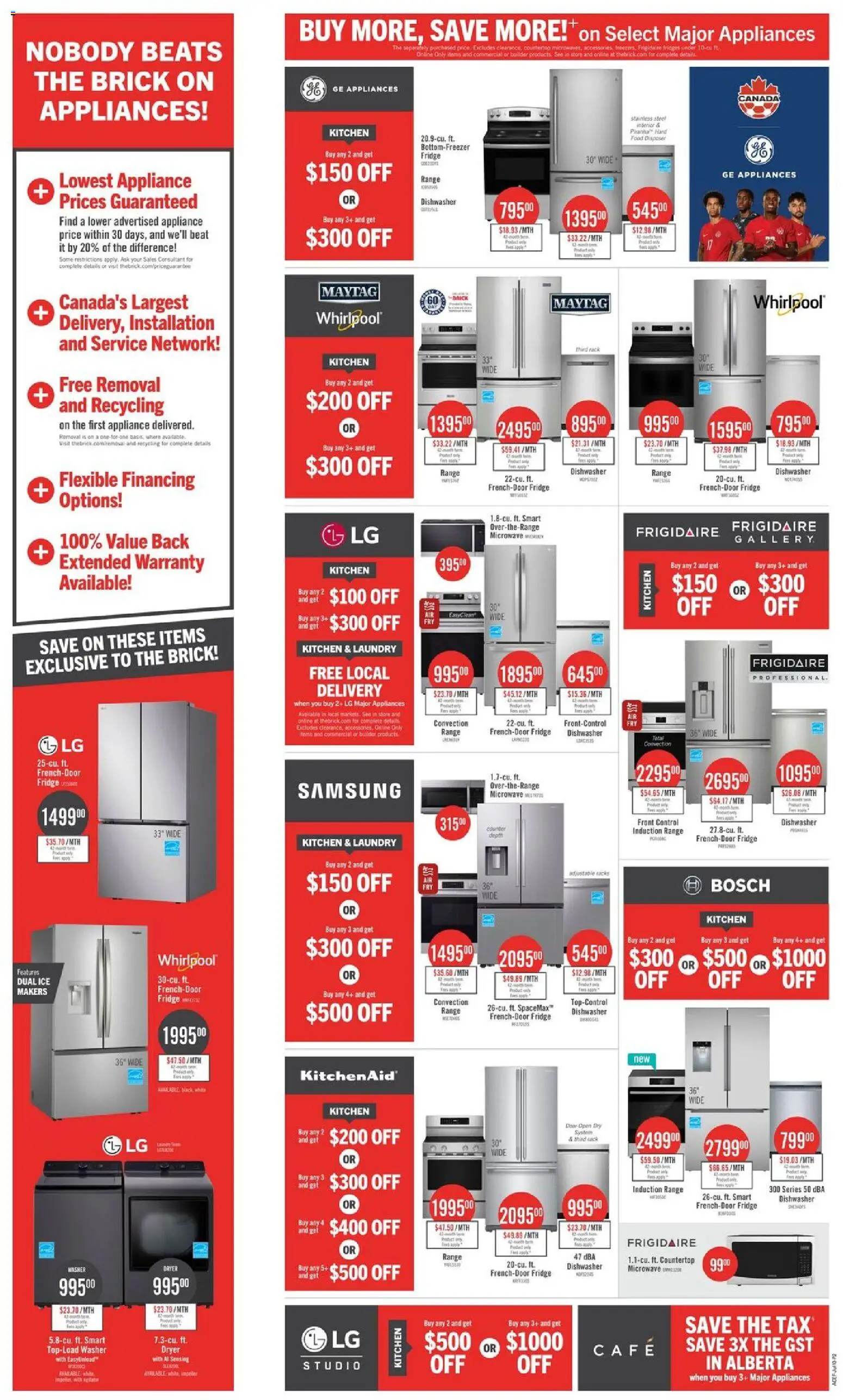 The Brick flyer valid from Jul 9, 2026 | Page: 3 | Products: Dryer, Dishwasher