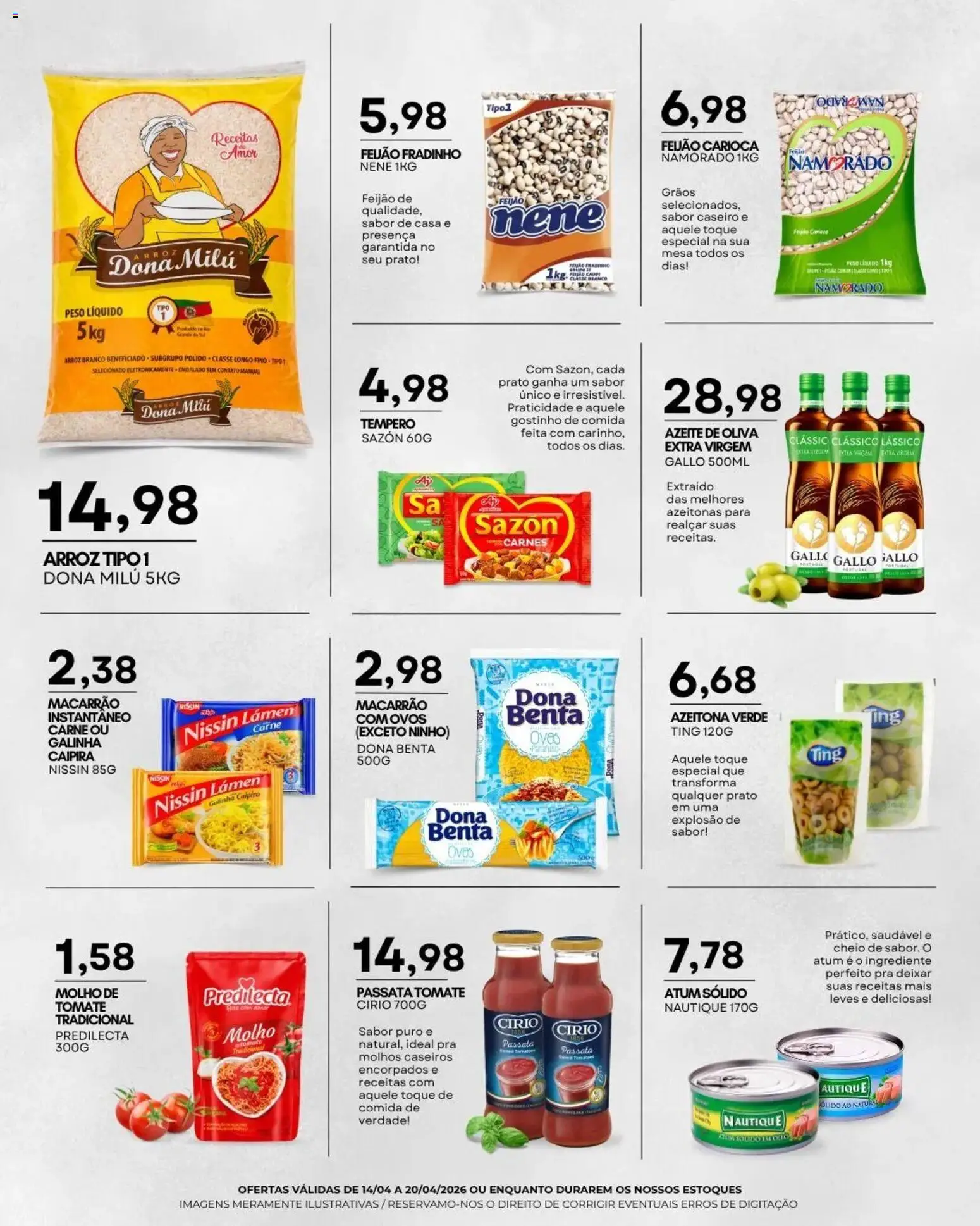 Mercadão Atacadista Folheto - válido de 14.04.2026 | Página: 3 | Produtos: Azeitonas, Feijão, Arroz, Azeite