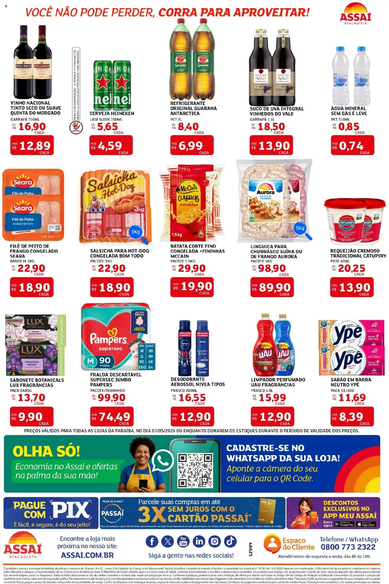 Assaí Atacadista Folheto - válido de 07.05.2026 | Página: 2 | Produtos: Sabão em barra, Celular, Desodorante, Cerveja