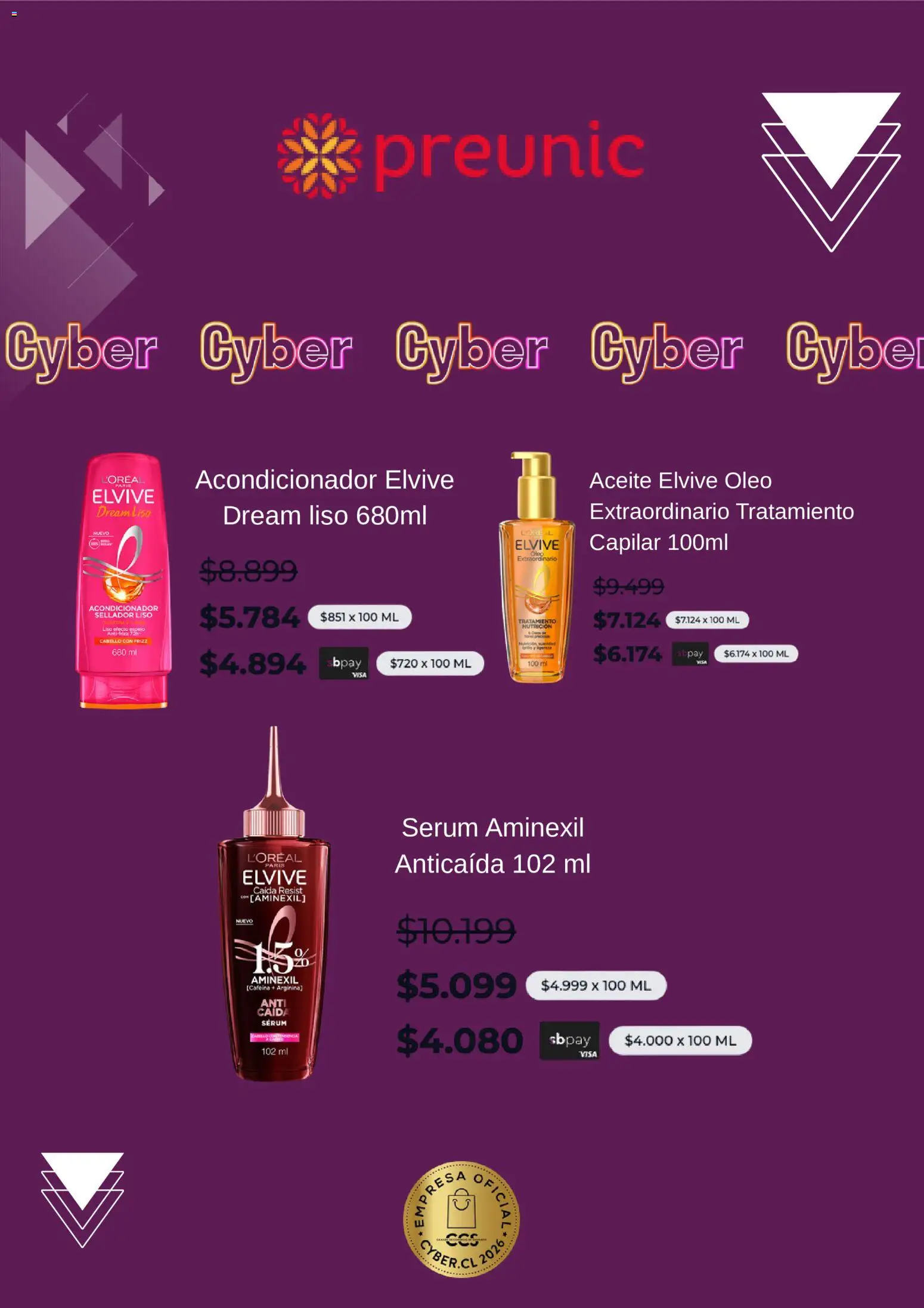 Preunic Cyber Day │ válido desde el 01.06.2026 | Página: 5 | Productos: Acondicionador, Aceite, Serum