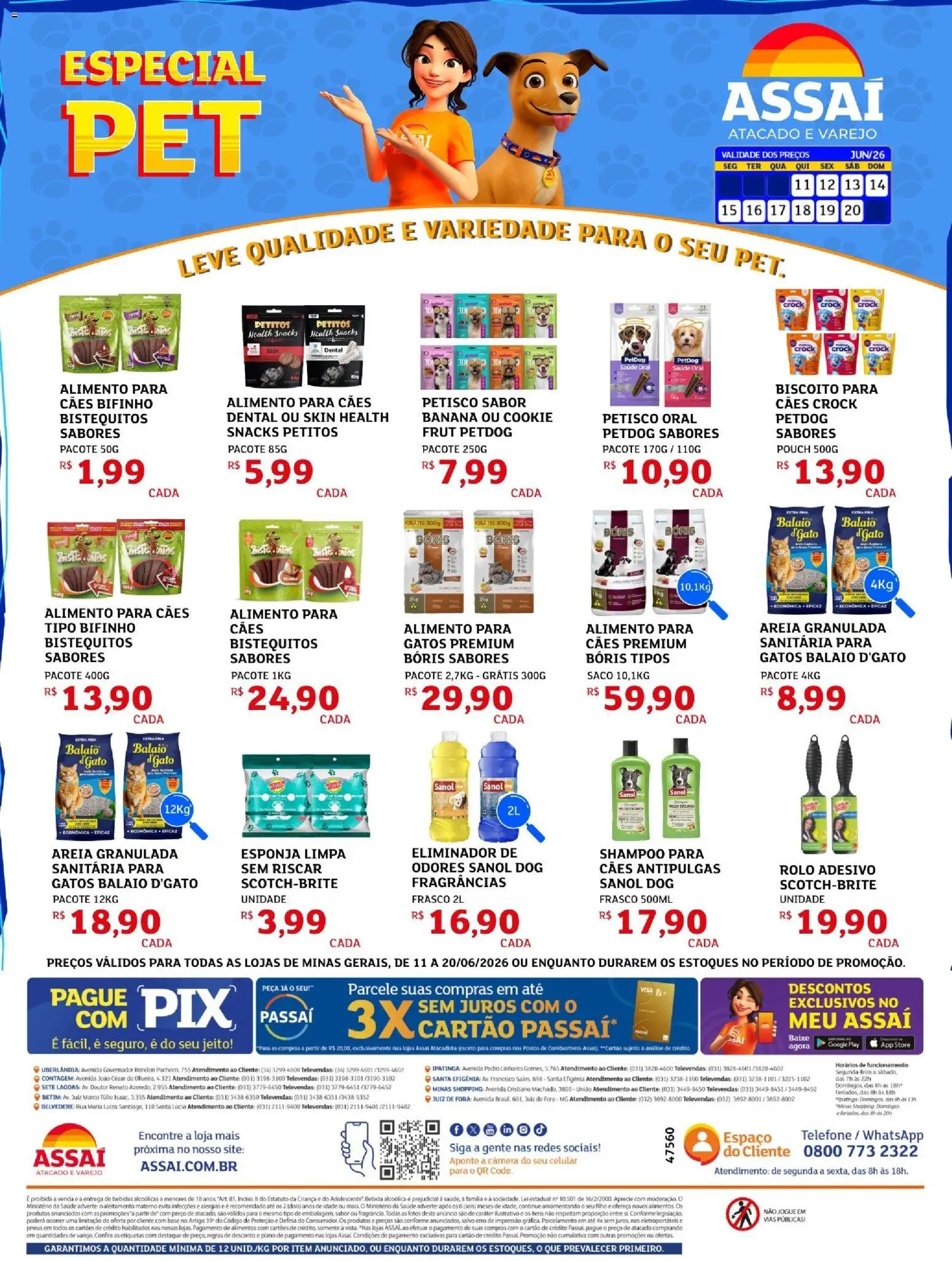 Assaí Atacadista Folheto - válido de 11.06.2026 | Página: 1 | Produtos: Biscoito, Eliminador de odores, Bebida, Câmera