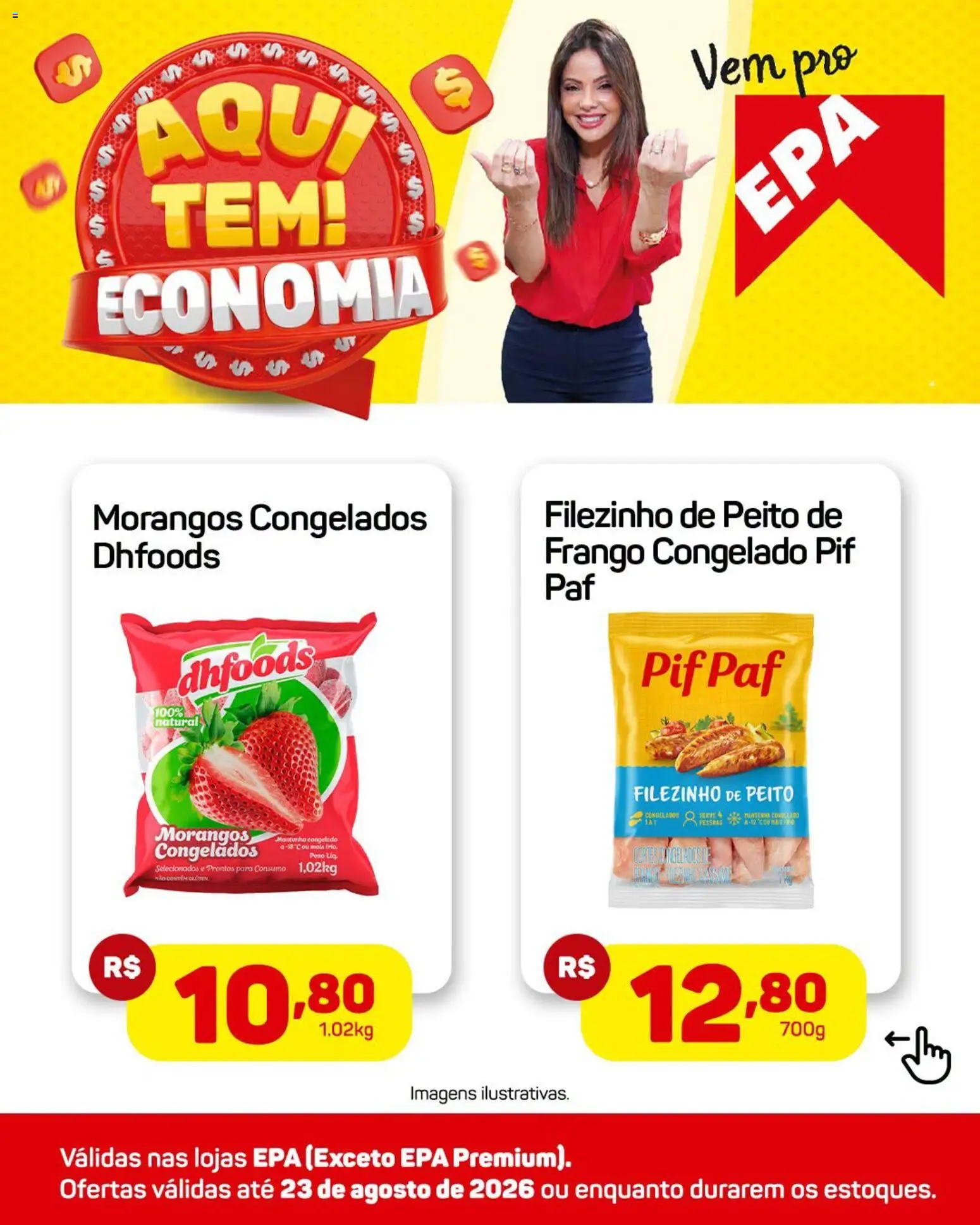 EPA Folheto - válido de 19/08/2026 | Página: 2 | Produtos: Morangos congelados, Morangos, Frango