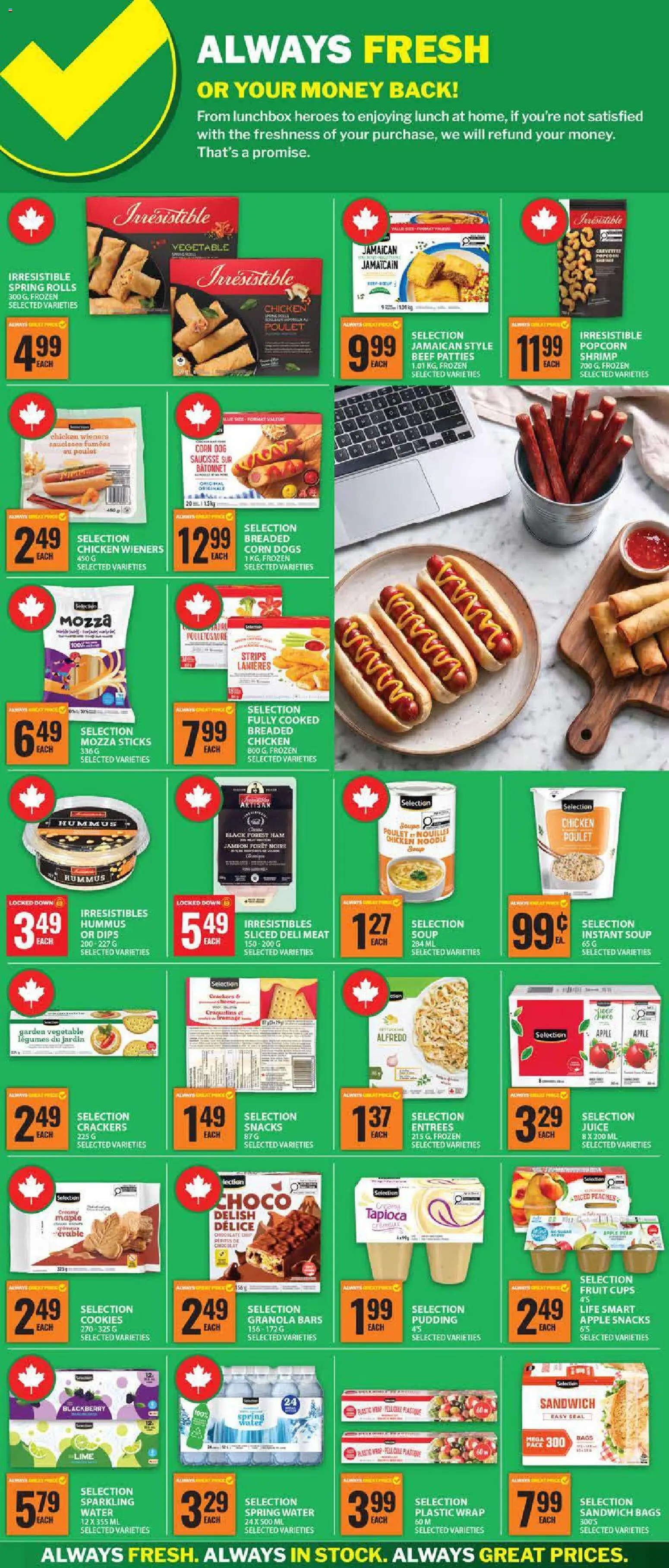 Food Basics flyer valid from Sep 17, 2026 | Page: 3 | Products: Hummus, Water, Pudding, Meat