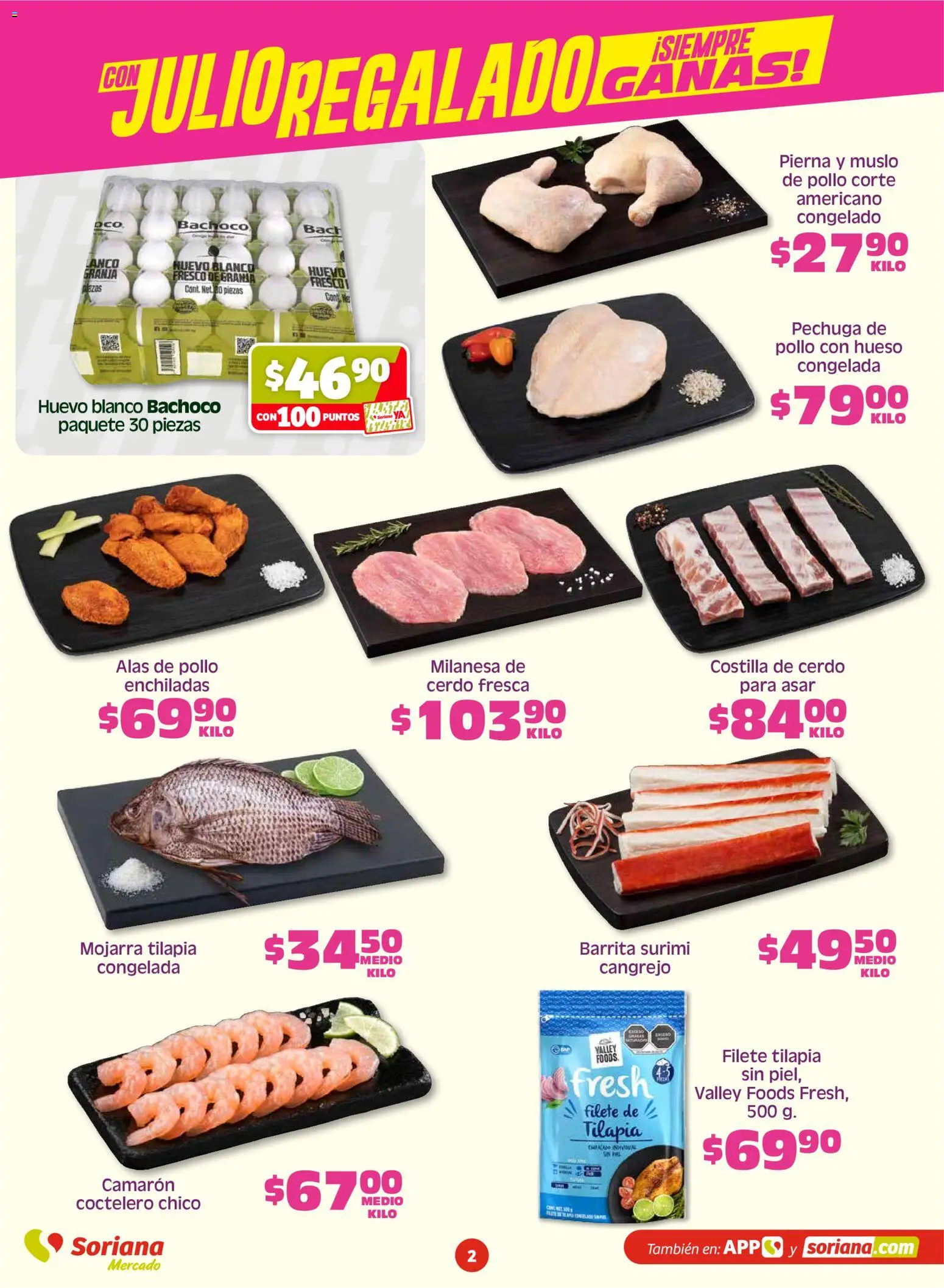 Nuevas ofertas de Soriana válidas en toda la República Mexicana desde el 12.06.2026. ¡Encuentra las mejores ofertas en Soriana Fin de Semana Mercado: Tamaulipas! | Página: 2 | Productos: Pollo, Milanesa, Huevo, Cerdo