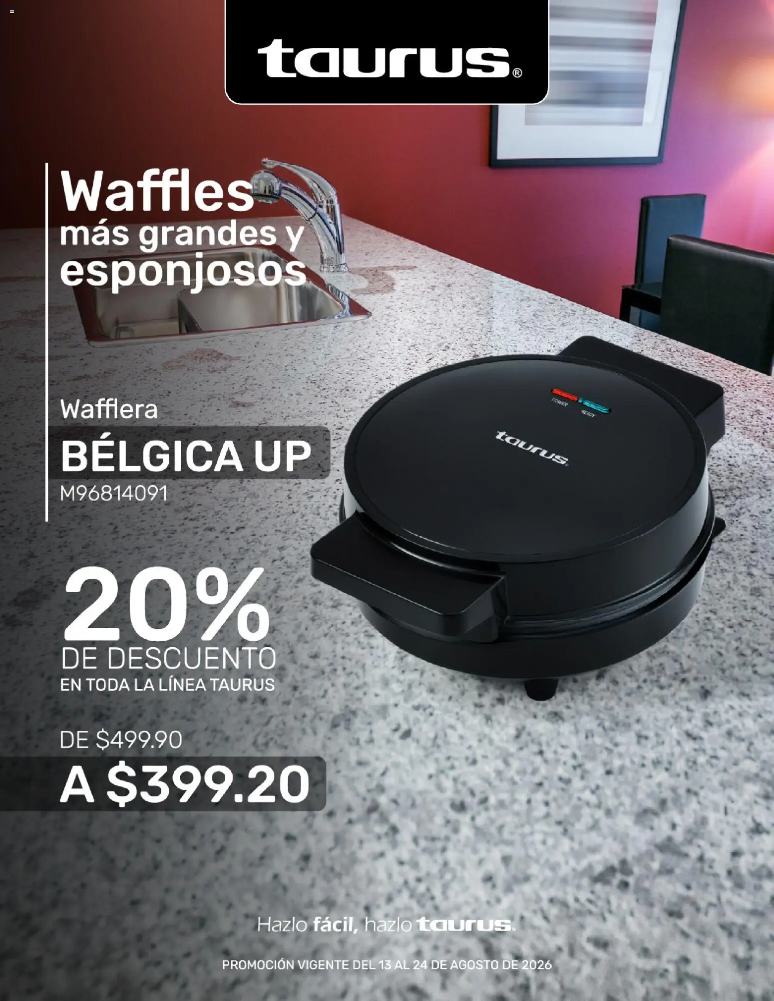 Nuevas ofertas de Del Sol y Woolworth válidas en toda la República Mexicana desde el 13/08/2026. ¡Encuentra las mejores ofertas en Del Sol y Woolworth katalog Lo mejor de Taurus! | Página: 1 | Productos: Waffles