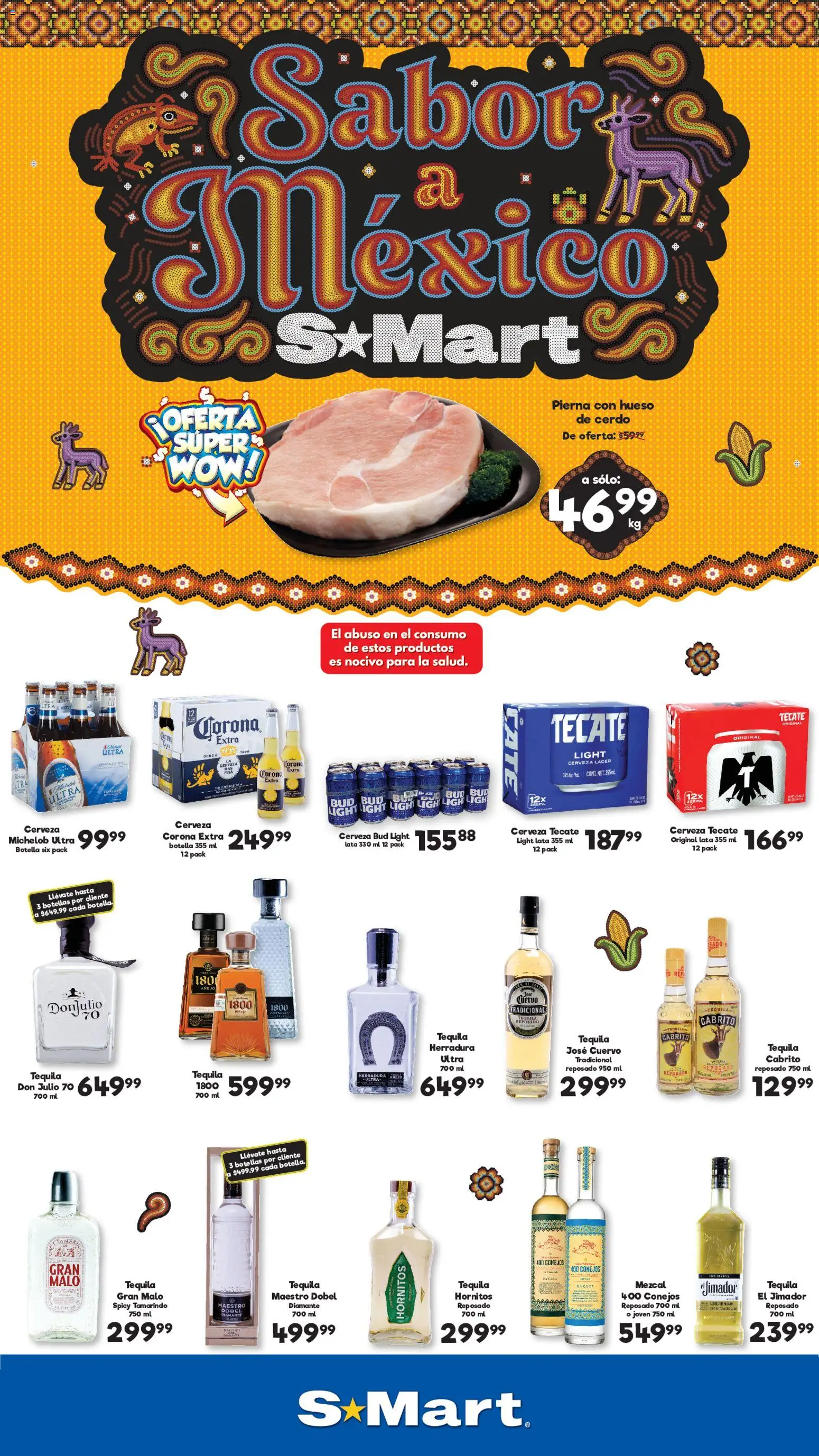 Nuevas ofertas de S-Mart válidas en toda la República Mexicana desde el 15/09/2026. ¡Encuentra las mejores ofertas en S-Mart folleto Ofertas de feria Monterrey! | Página: 1 | Productos: Corona Extra, Tequila, Cerveza Corona, Botella