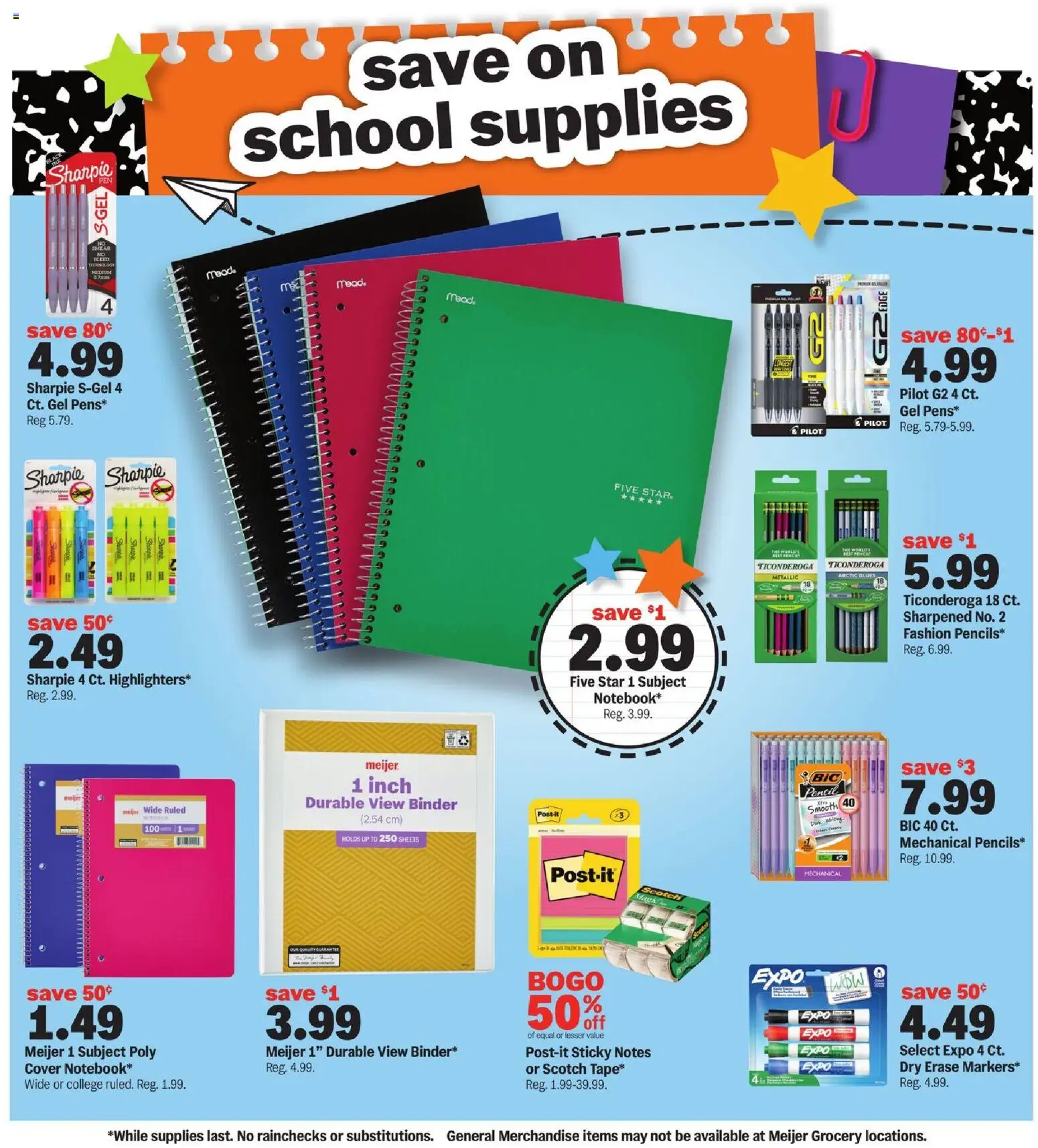 Meijer Back to School Deals - valid from 07/29/2026 | Page: 3 | Products: Pencil