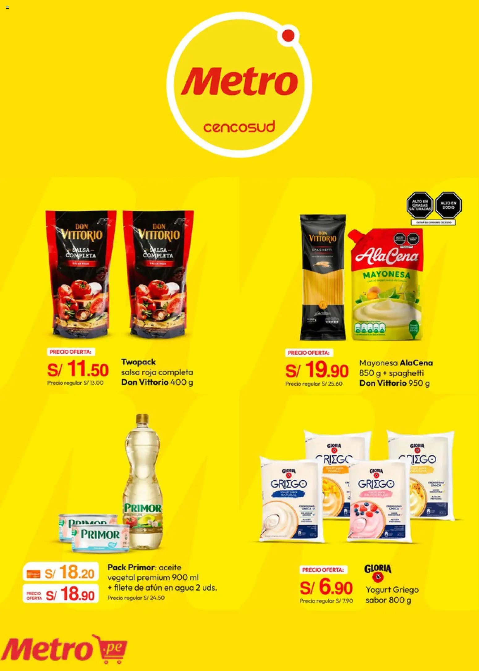 Catálogo Metro válido desde 14/09/2026 | Página: 2 | Productos: Yogurt, Aceite, Filete, Agua