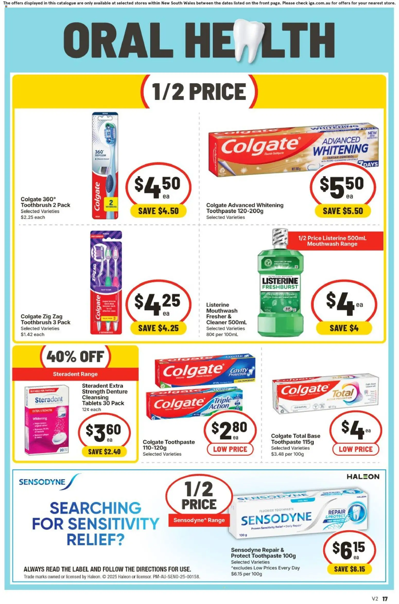 IGA catalogue - valid from 22/07/2026 | Page: 15 | Products: Cleaner, Toothpaste, Mouthwash, Toothbrush