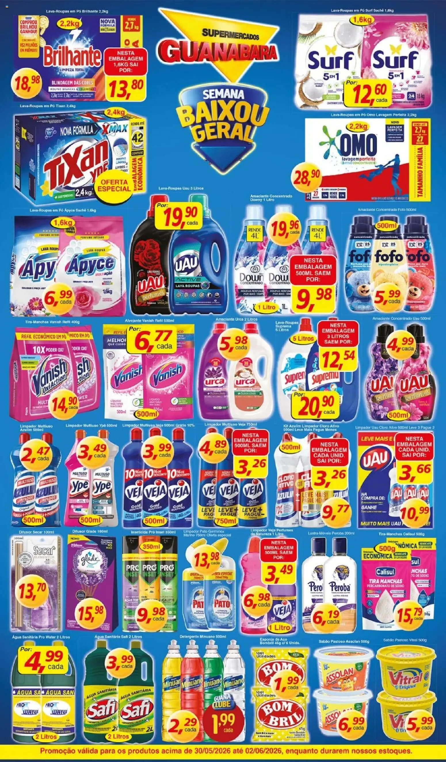 Supermercados Guanabara Folheto - válido de 30.05.2026 | Página: 11 | Produtos: Difusor, Pó, Limpador multiuso, Amaciante urca