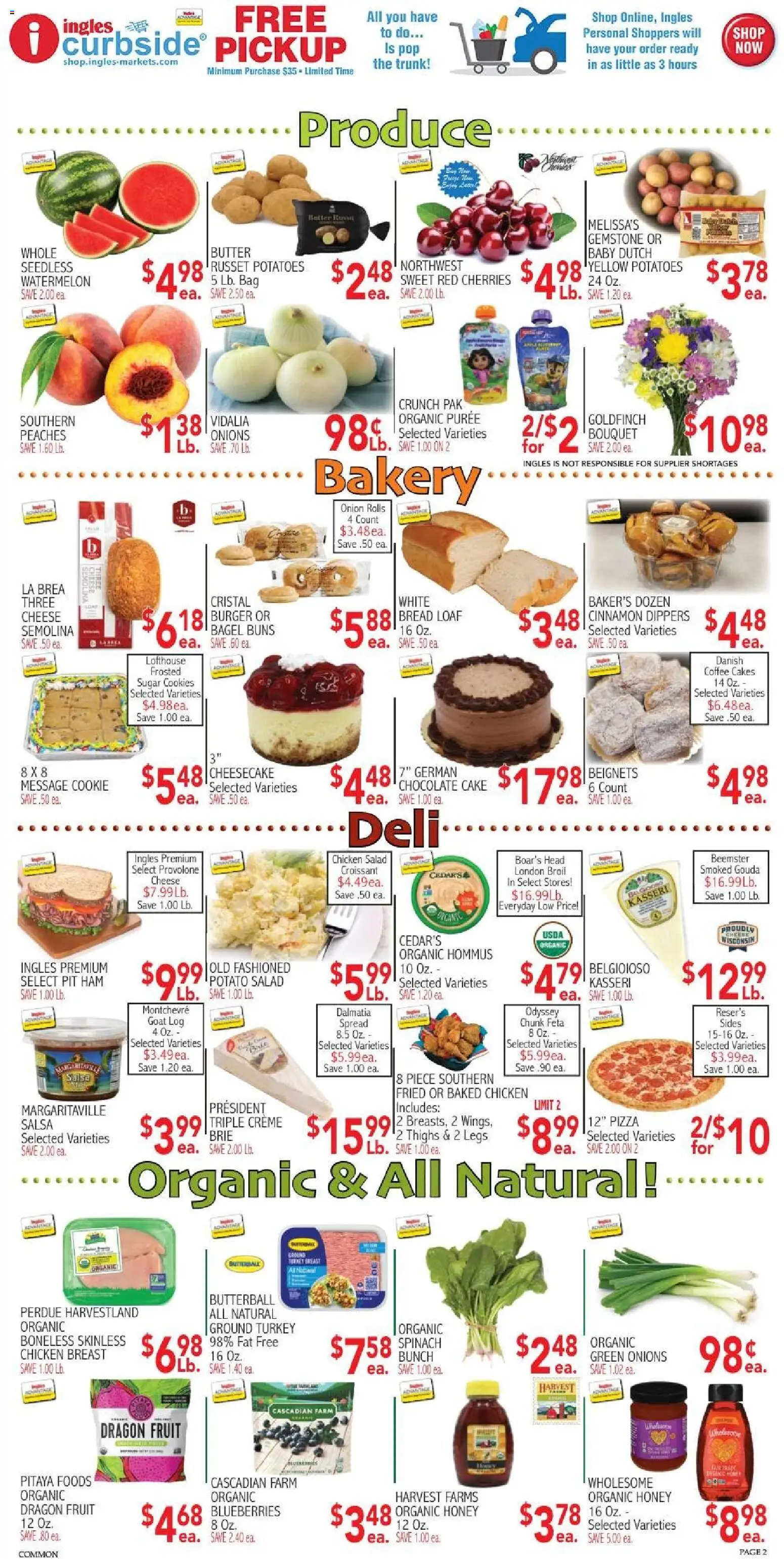 Ingles Weekly Ad - valid from 07/15/2026 | Page: 2 | Products: Spinach, Cheese, Cheesecake, Bag
