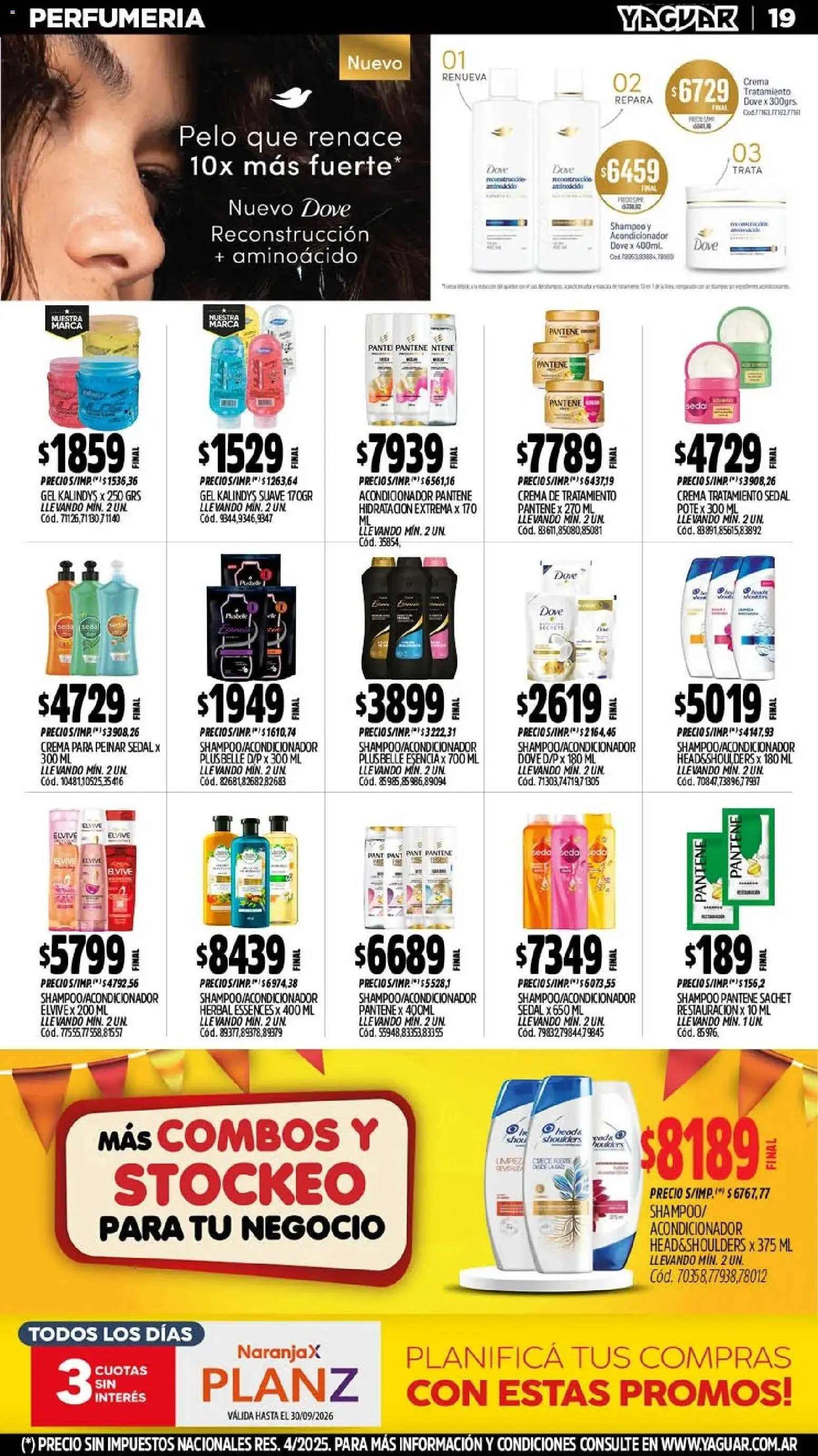 Yaguar - Oferta Semanal Chaco │ válido desde el 21/09/2026 | Página: 19 | Productos: Shampoo, Acondicionador, Crema
