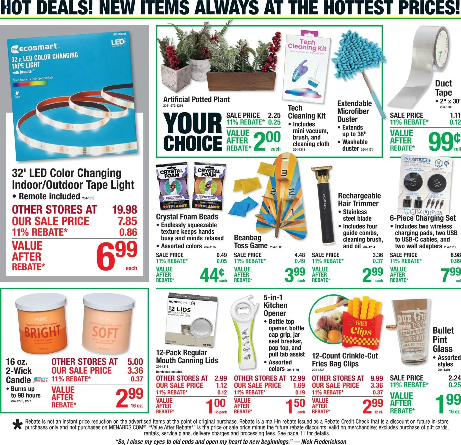 Menards Weekly Ad - valid from 08/20/2026 | Page: 3 | Products: Trimmer, Brush, Juice, Cap