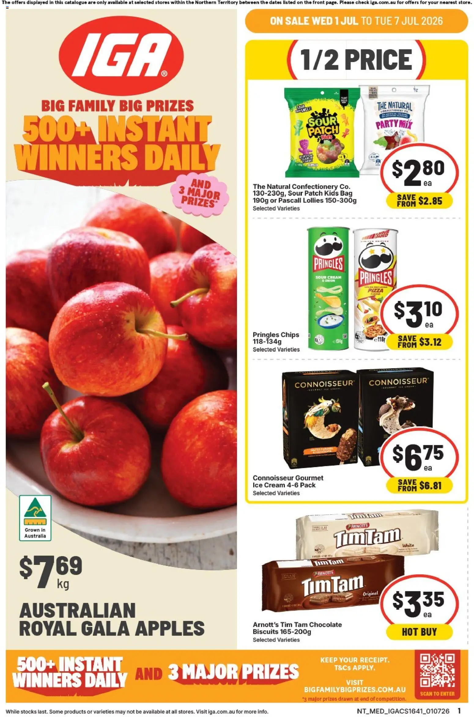 IGA catalogue - valid from 01/07/2026 | Page: 1 | Products: Sour cream, Chips, Biscuits, Bag
