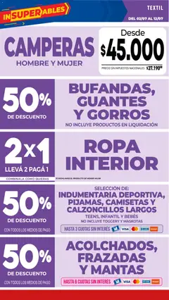 Vista previa La Anonima catálogo válido desde el 02/07/2026 | Página: 42 | Productos: Ropa, Ropa interior, Té, Guantes