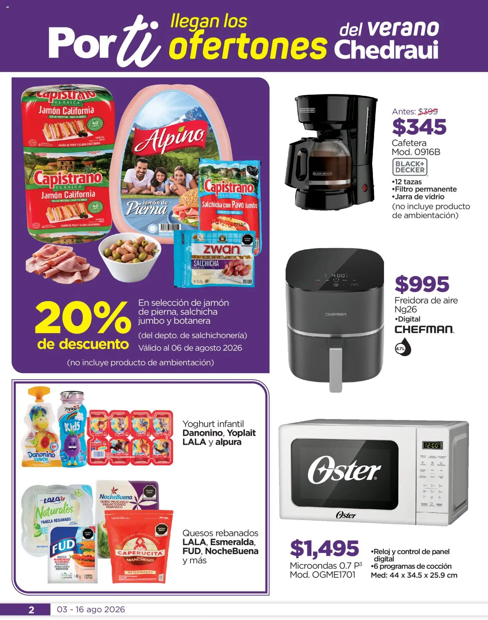 Nuevas ofertas de Chedraui válidas en toda la República Mexicana desde el 03/08/2026. ¡Encuentra las mejores ofertas en Chedraui folleto Por Ti ofertones! | Página: 2