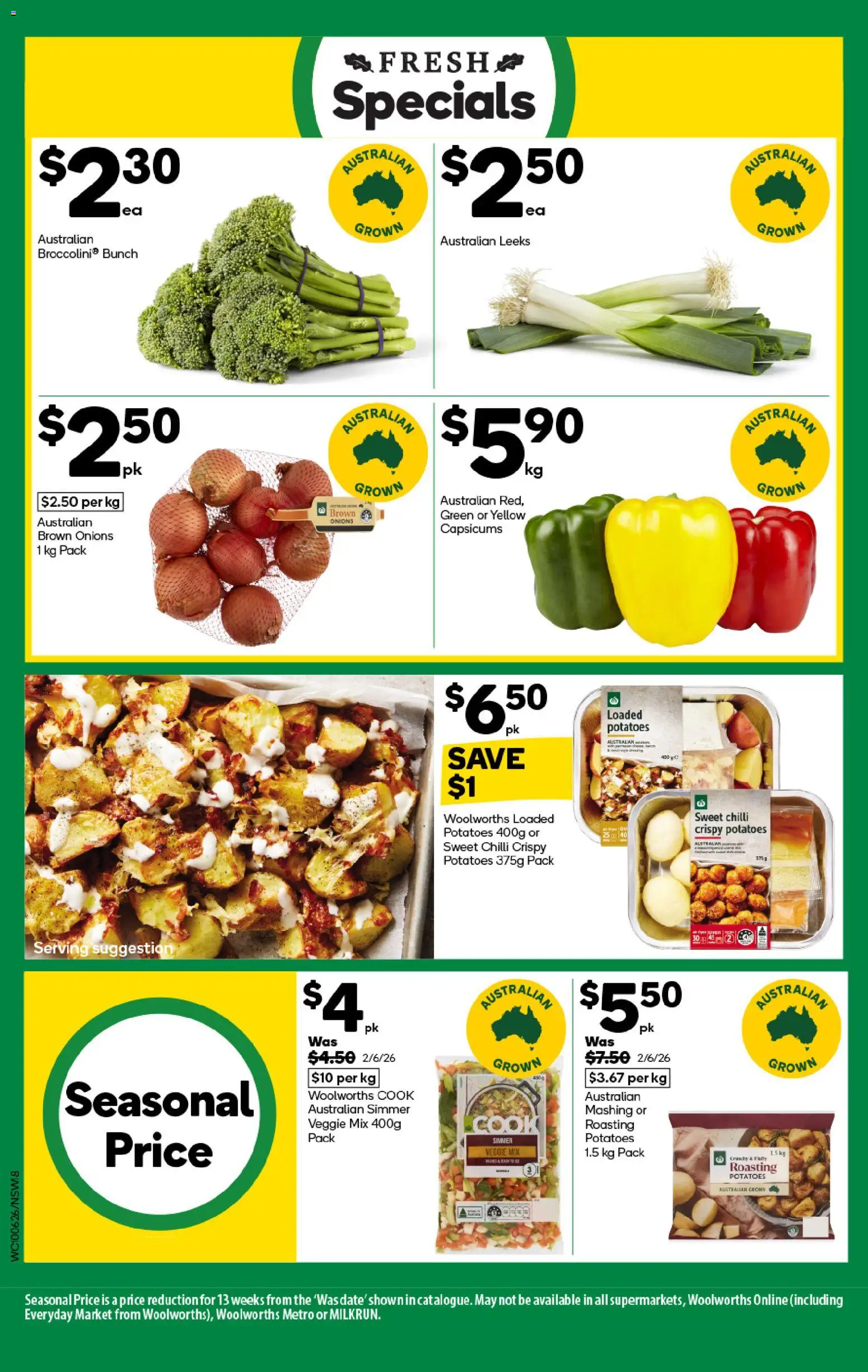 Woolworths catalogue - valid from 10.06.2026 | Page: 18 | Products: Leeks, Potatoes, Onions, Chilli