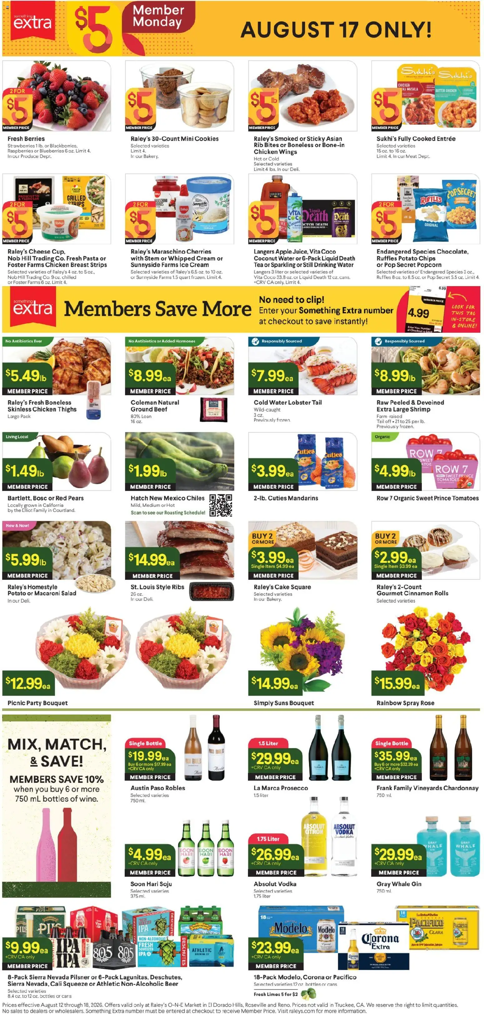 Raley's Ad - valid from 08/12/2026 | Page: 4 | Products: Meat, Beer, Cake, Coconut