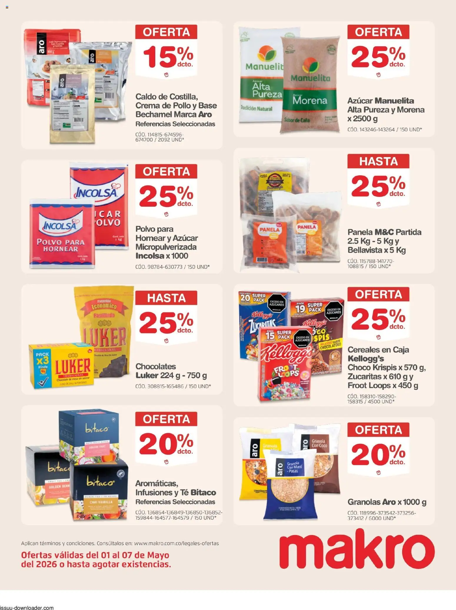 Makro revista - valida desde el 01.05.2026 | Página: 12 | Productos: Cereales, Pollo, Mesa, Panela