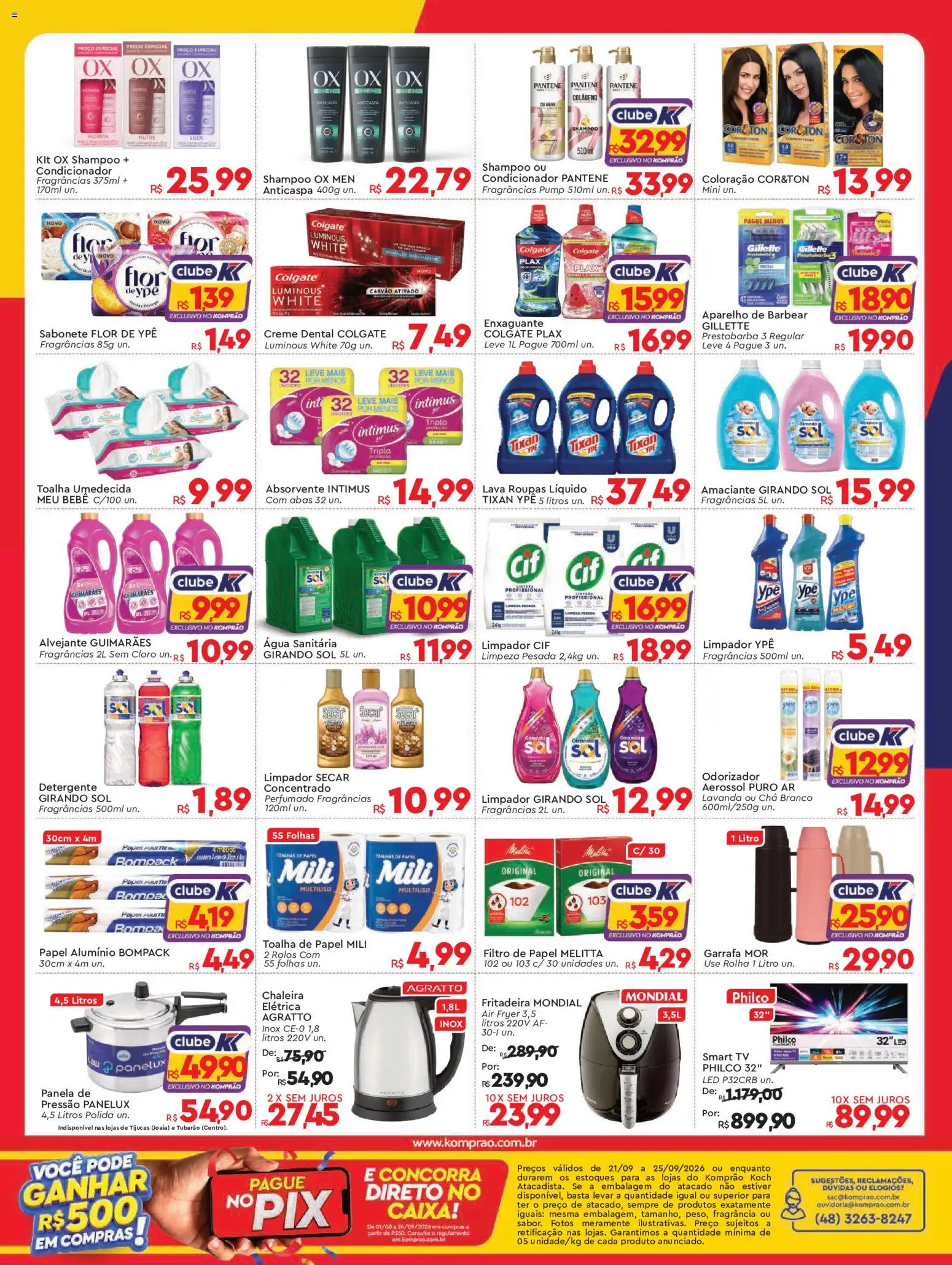 Komprao Atacadista Folheto - válido de 21/09/2026 | Página: 4 | Produtos: Filtro de papel, Toalhas de papel, Cloro, Creme