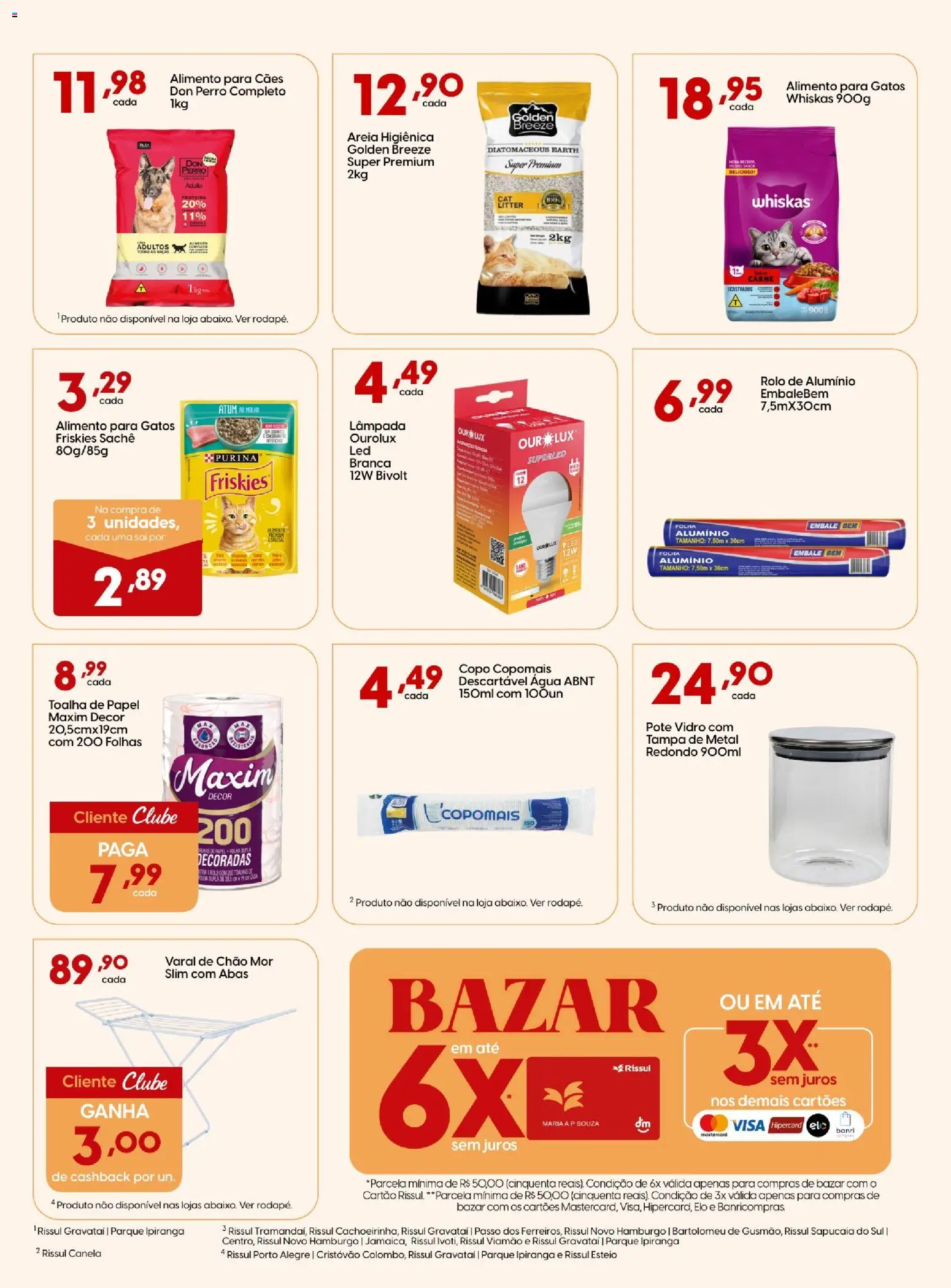 Rissul Folheto - válido de 10/09/2026 | Página: 13 | Produtos: Varal de chão, Carne, Água, Canela