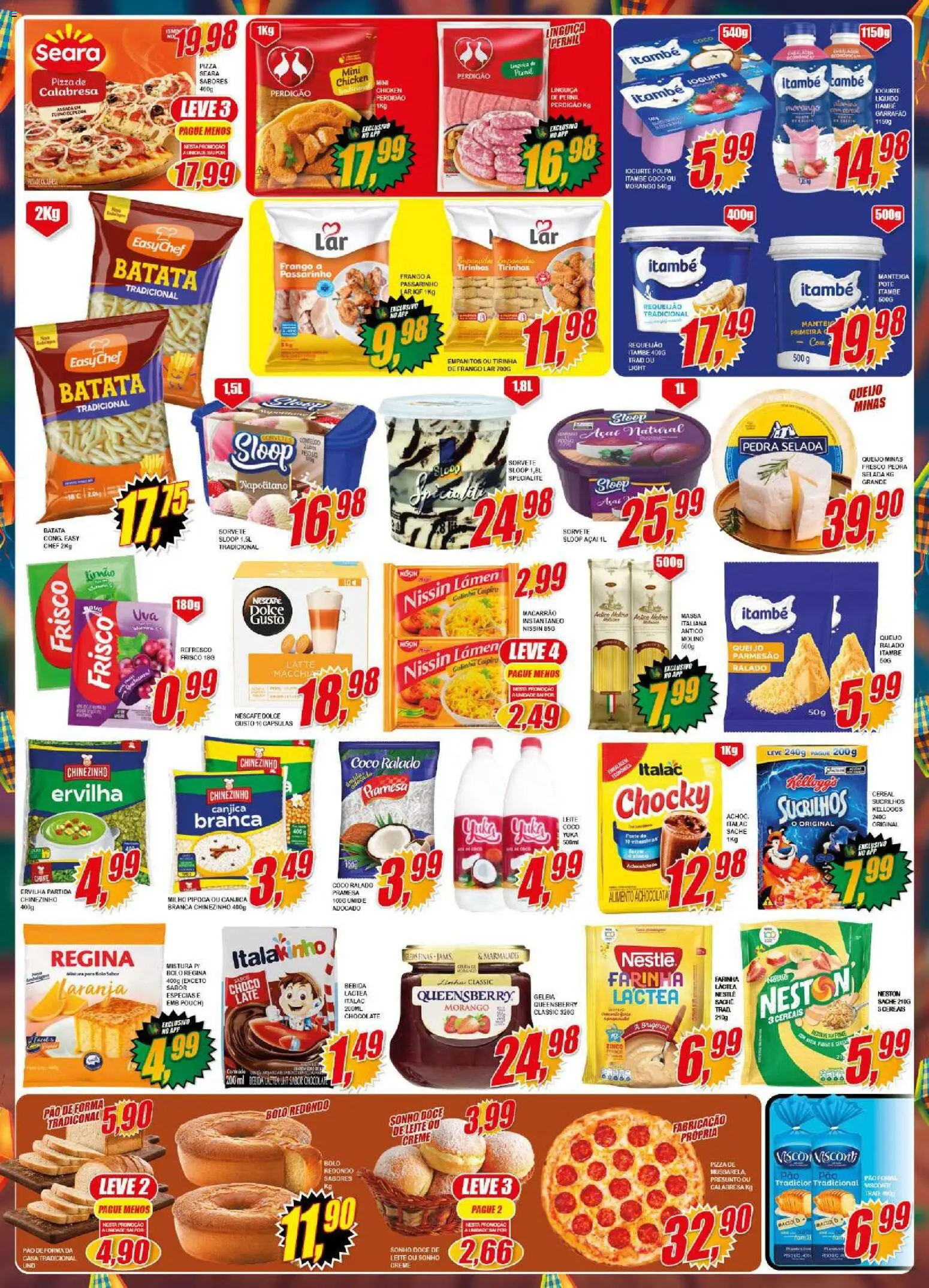Vianense Folheto - válido de 17/07/2026 | Página: 2 | Produtos: Ervilha, Pizza, Cereais, Sorvete