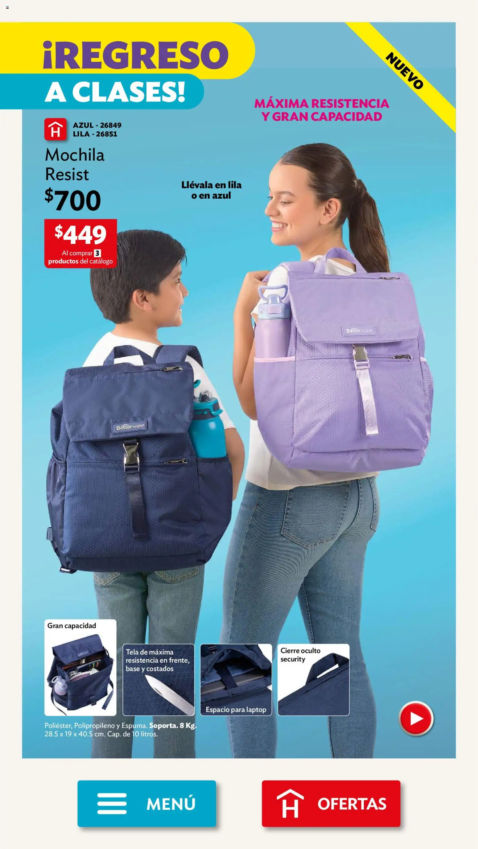 Nuevas ofertas de Betterware válidas en toda la República Mexicana desde el 03/08/2026. ¡Encuentra las mejores ofertas en Betterware campaña 8 2026! | Página: 8 | Productos: Mochila, Laptop