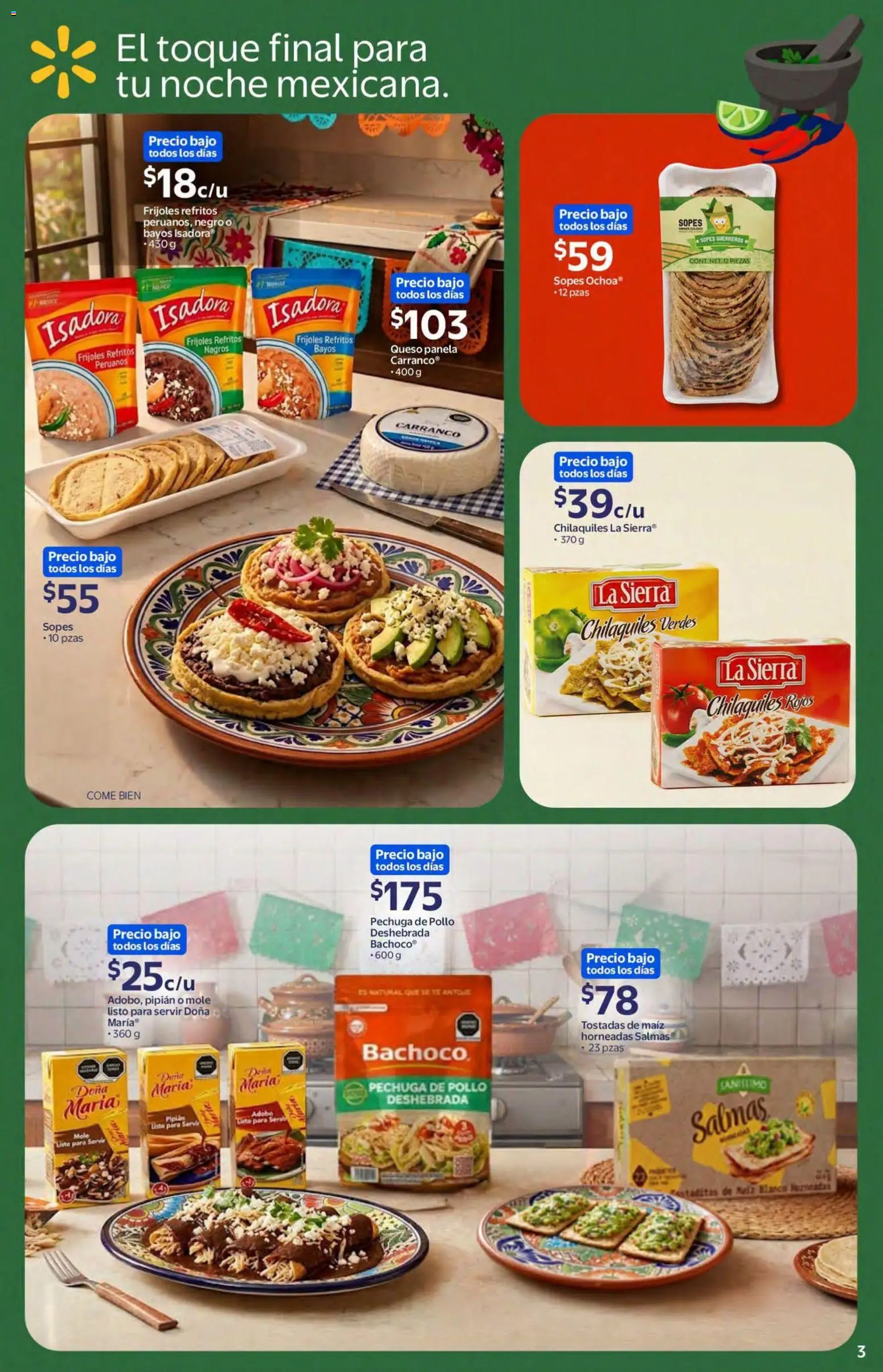 Nuevas ofertas de Walmart Express válidas en toda la República Mexicana desde el 02/09/2026. ¡Encuentra las mejores ofertas en Walmart Express folleto Tu fiesta mexicana, fácil y al momento! | Página: 3 | Productos: Pollo, Maíz, Queso, Sierra