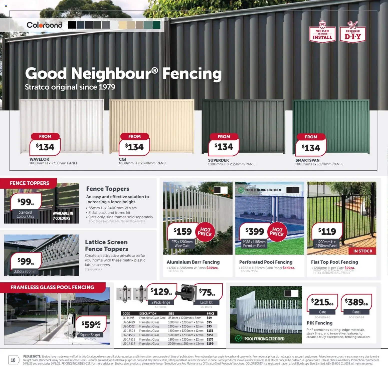 Stratco catalogue - valid from 14/08/2026 | Page: 10 | Products: Fence, Gate, Screen