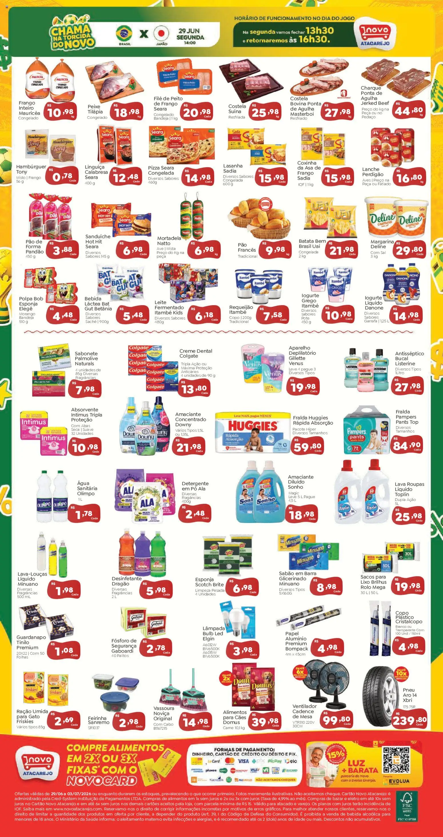 Novo Atacarejo Folheto - válido de 29/06/2026 | Página: 2 | Produtos: Pó, Sabão, Leite, Sanduíche