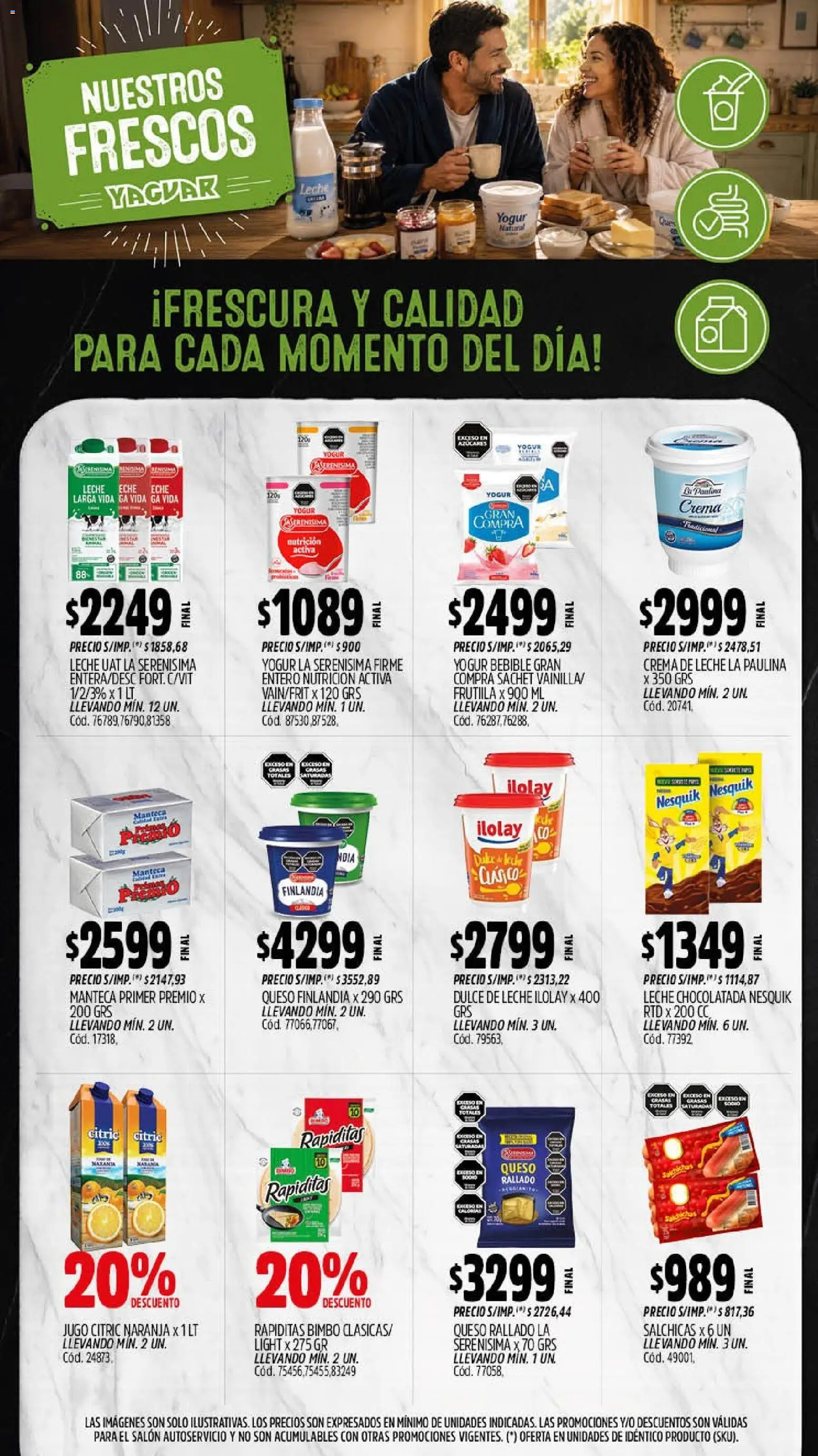Yaguar catálogo │ válido desde el 07/09/2026 | Página: 11 | Productos: Dulce de leche, Queso, Jugo, Salchichas